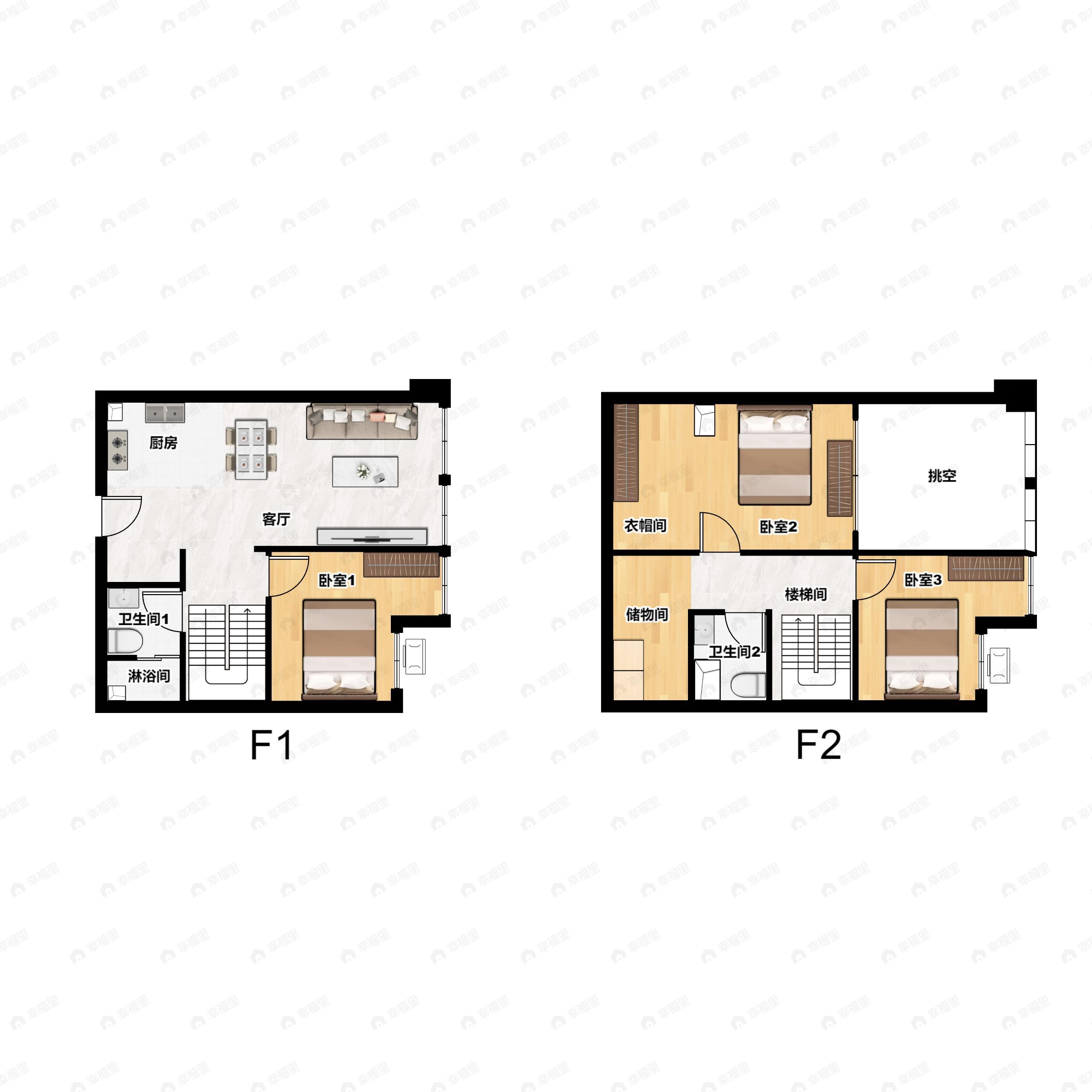 天恒世界集3室1厅2卫户型图