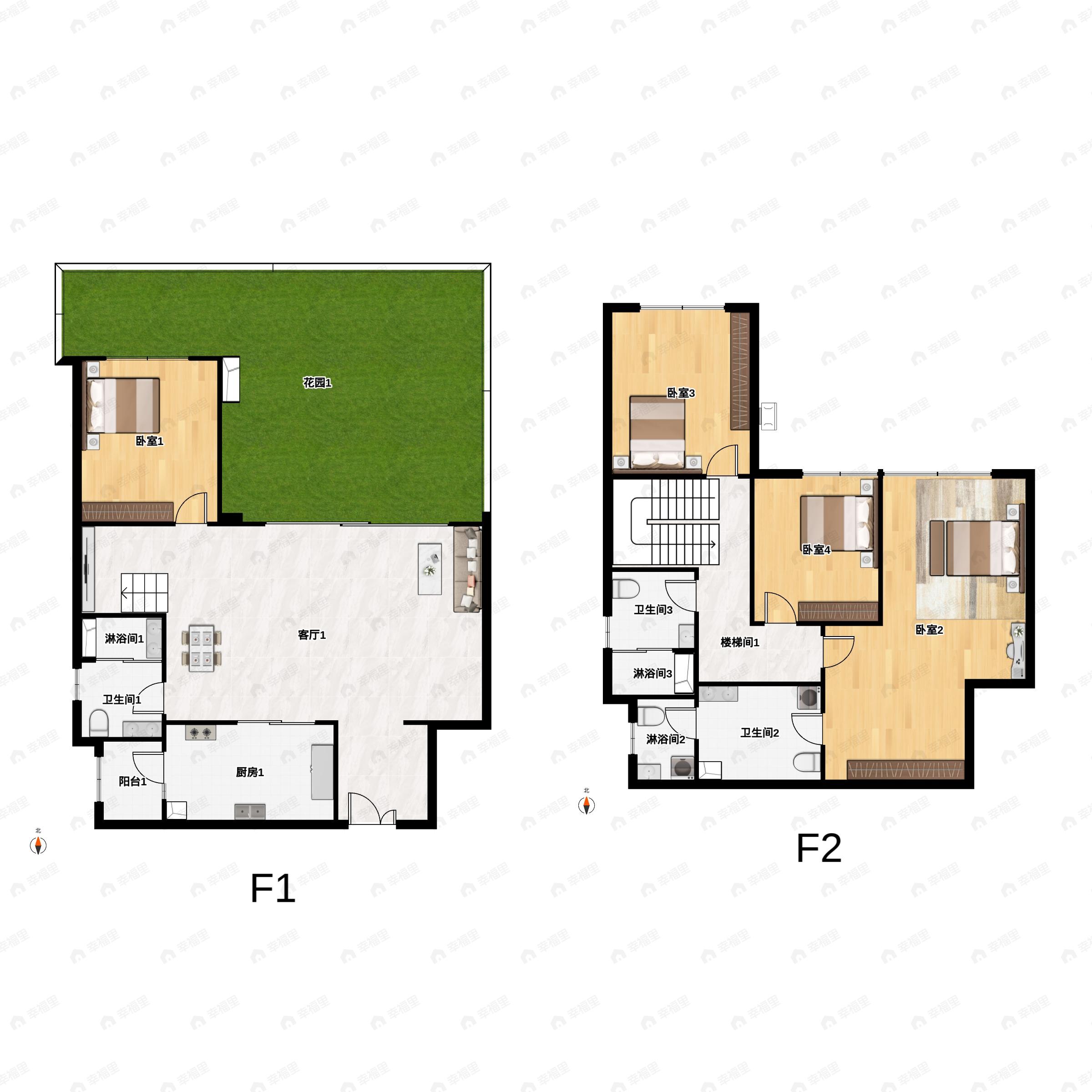 金地·峯境4室2厅3卫户型图