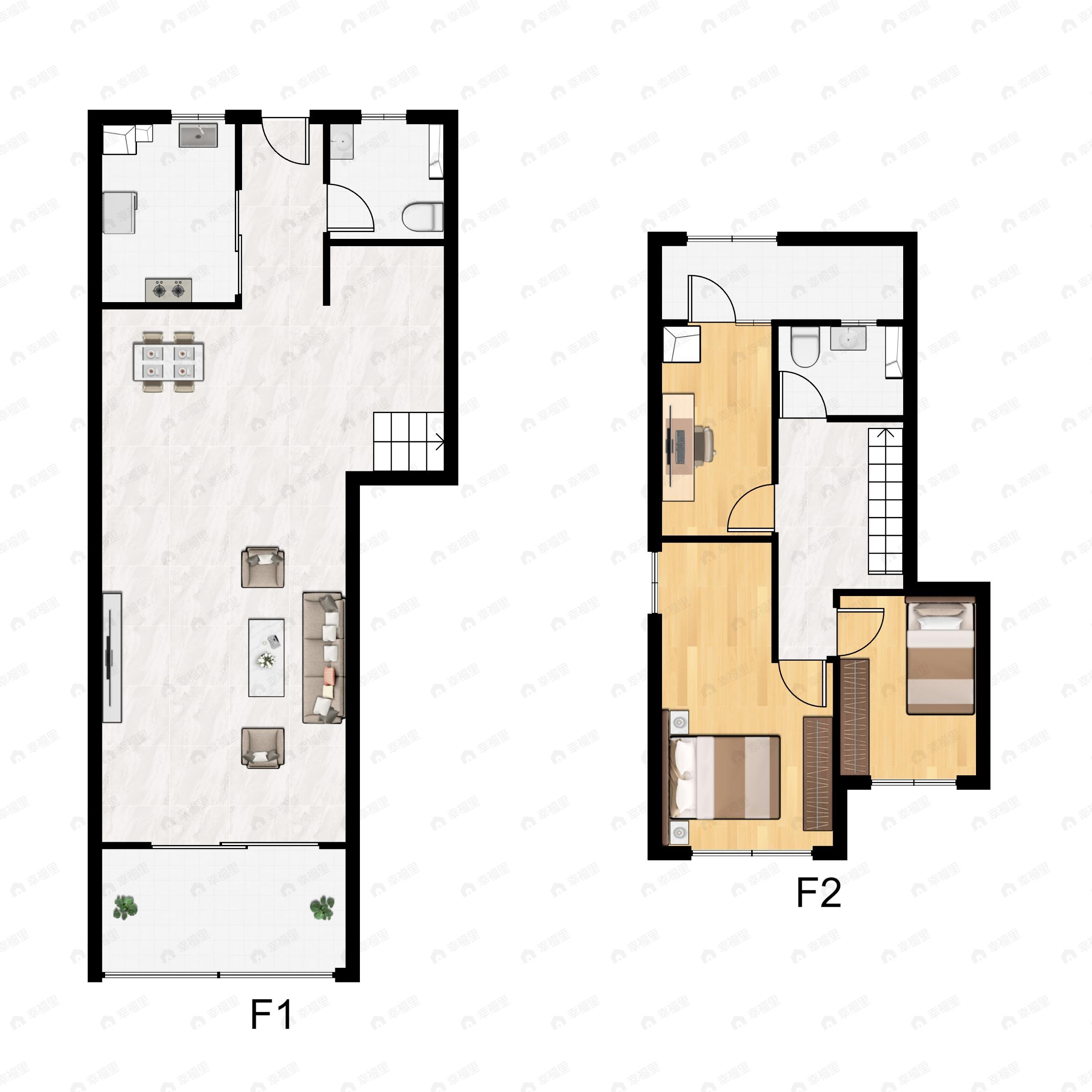 3室2厅2卫建面94平南户型图