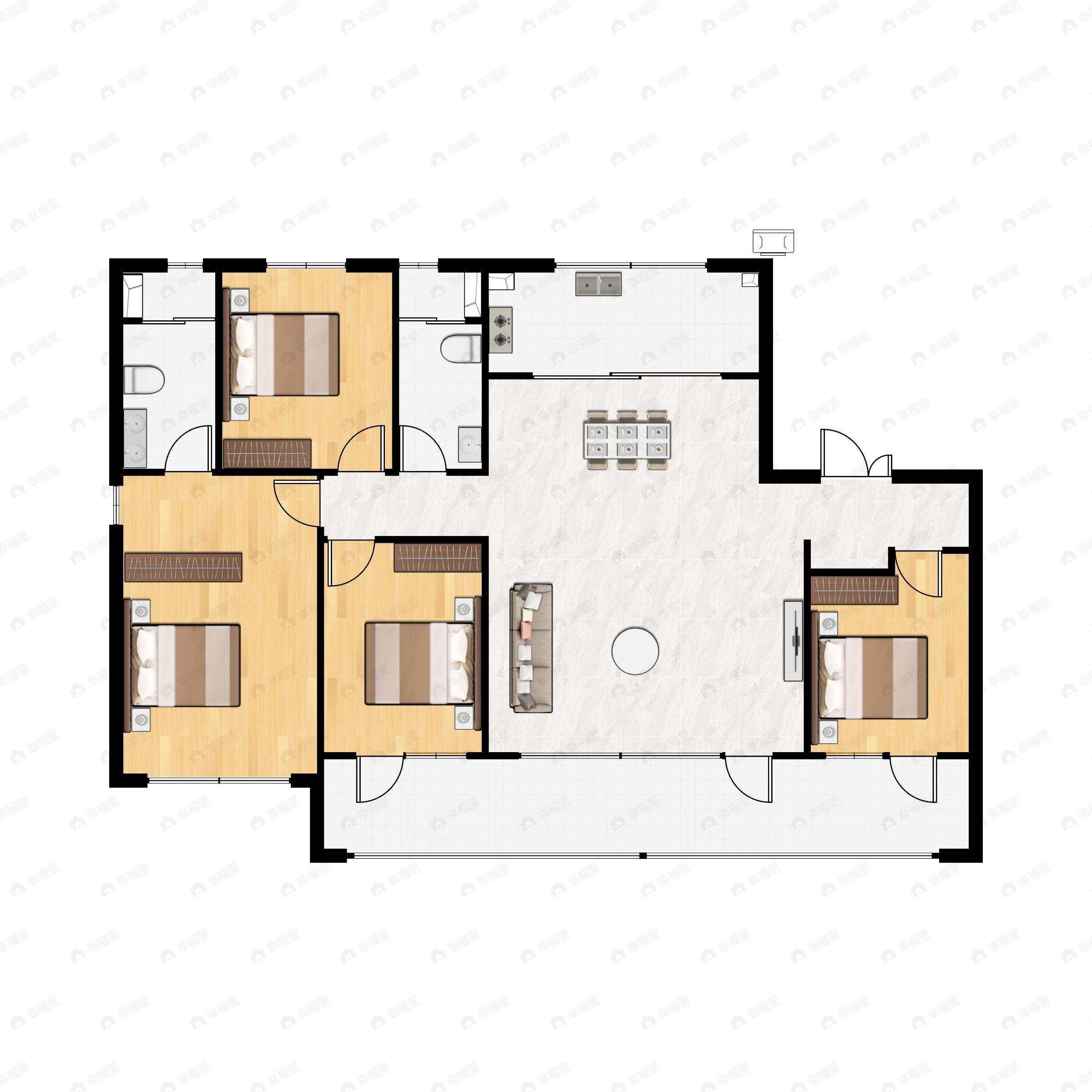 4室2厅2卫建面175平户型图