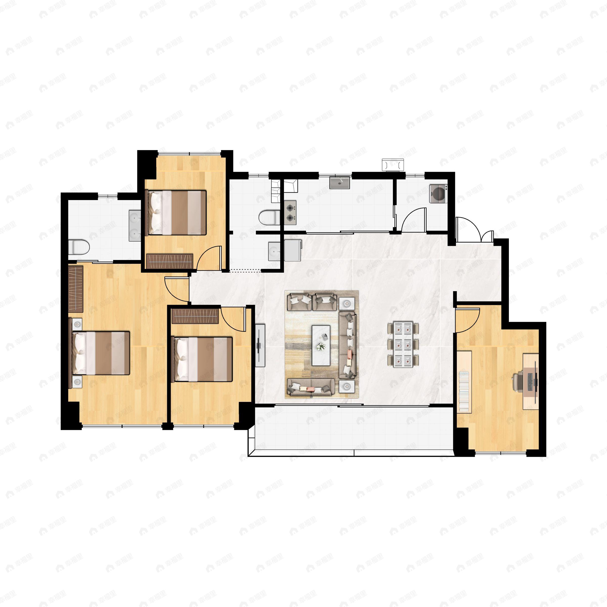 4室2厅2卫建面143平户型图
