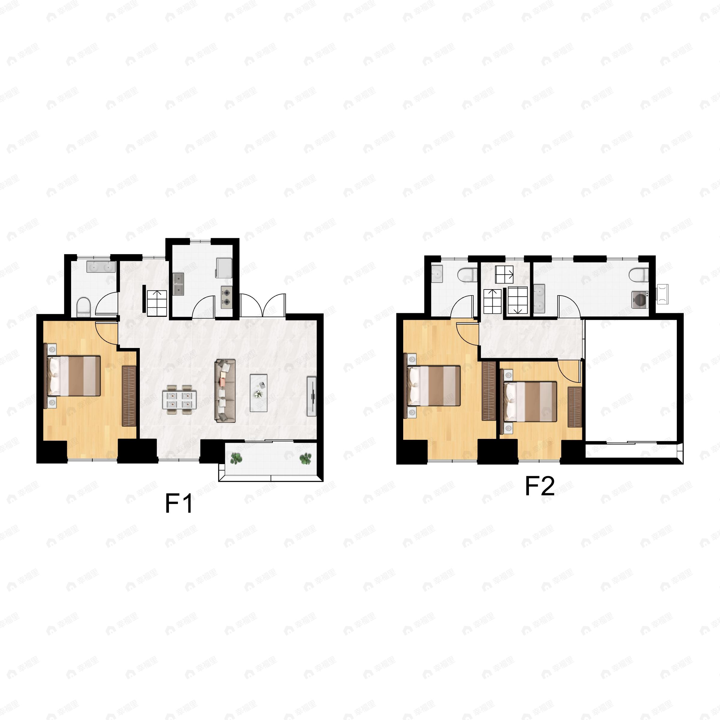 3室2厅3卫建面126平户型图