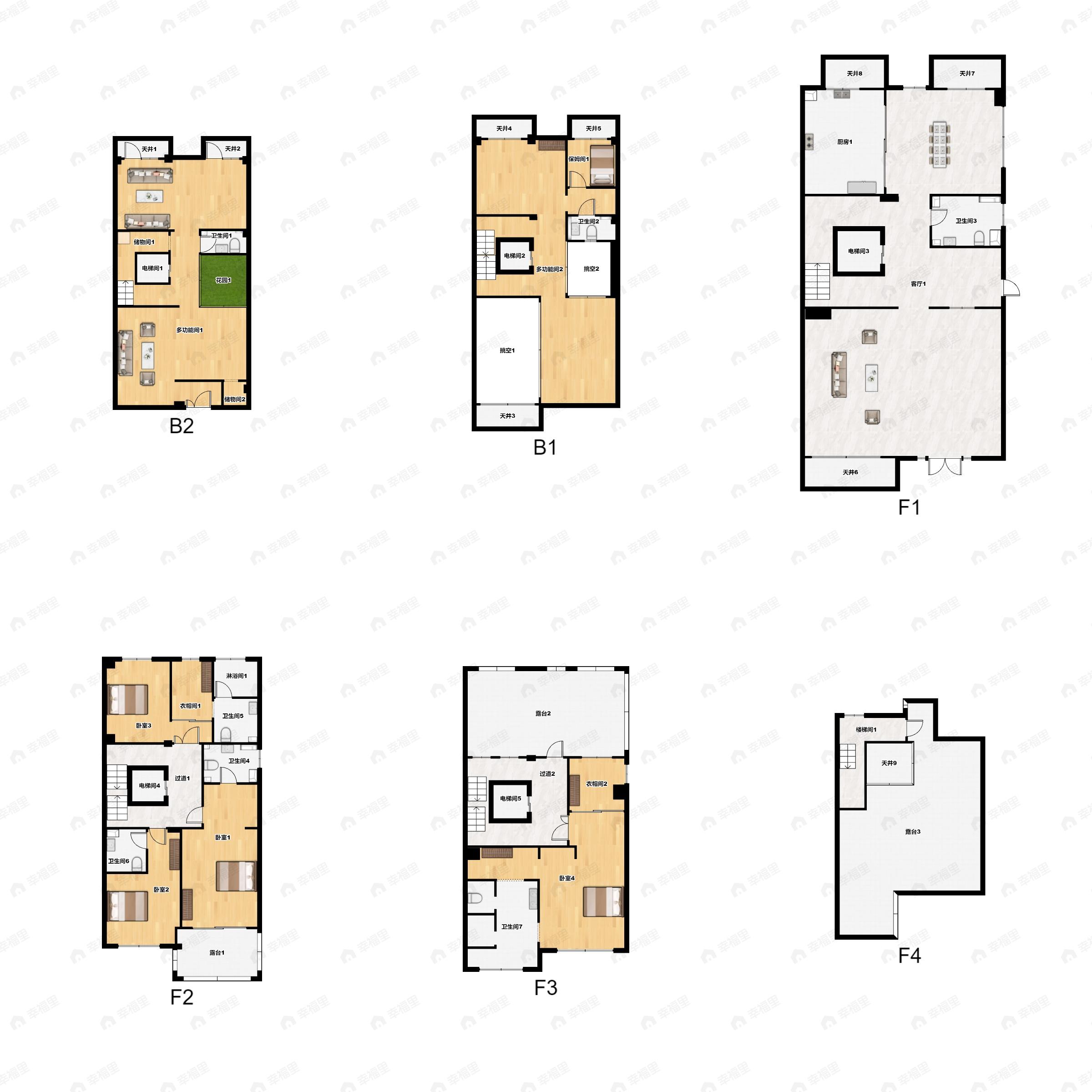 4室2厅5卫建面550平户型图