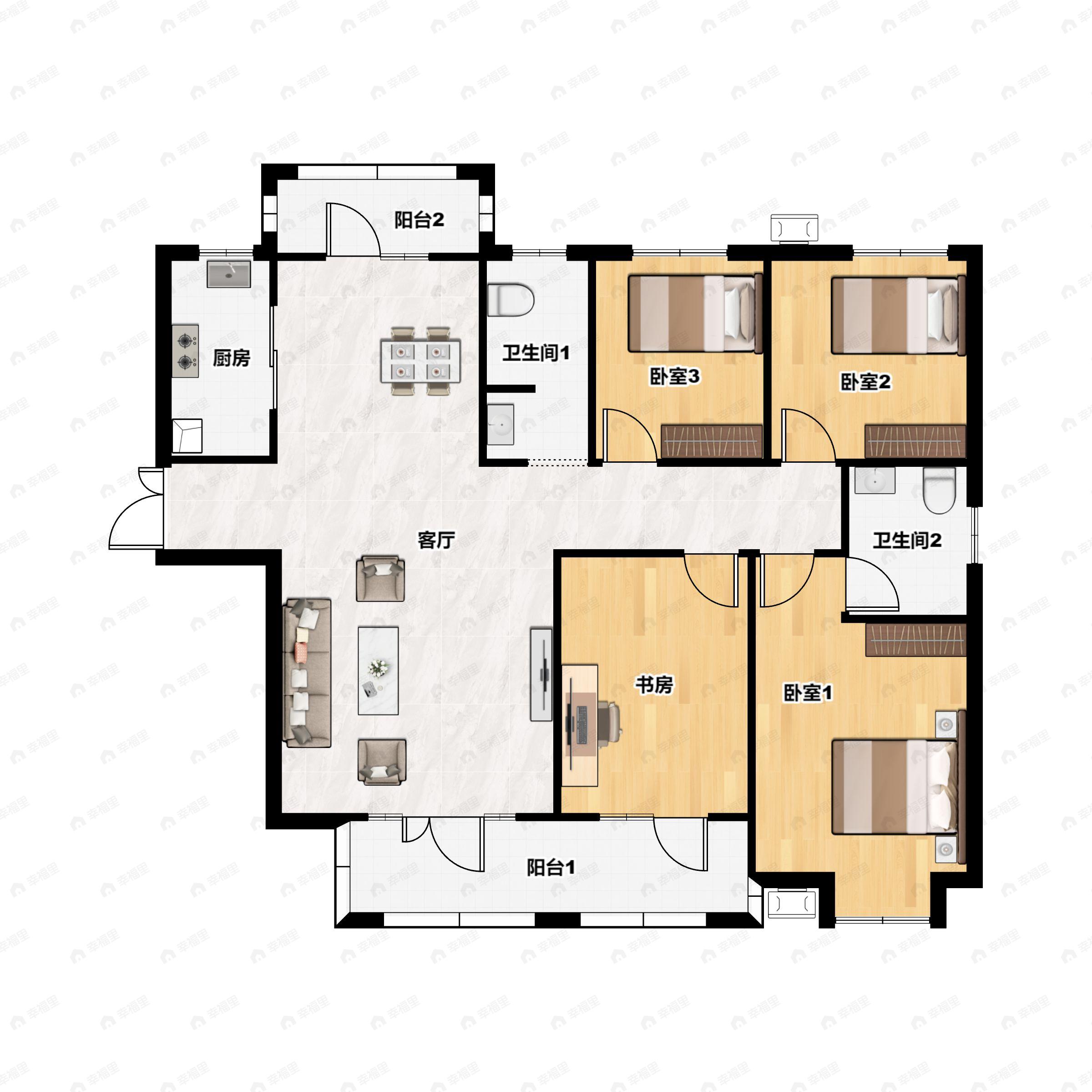 诺展星座4室2厅2卫户型图