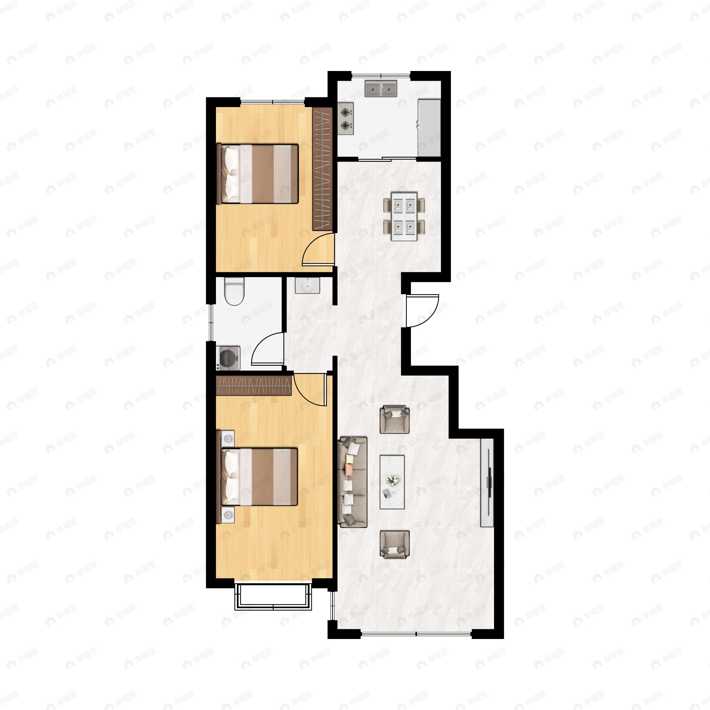 巨能澳东2室2厅1卫户型图