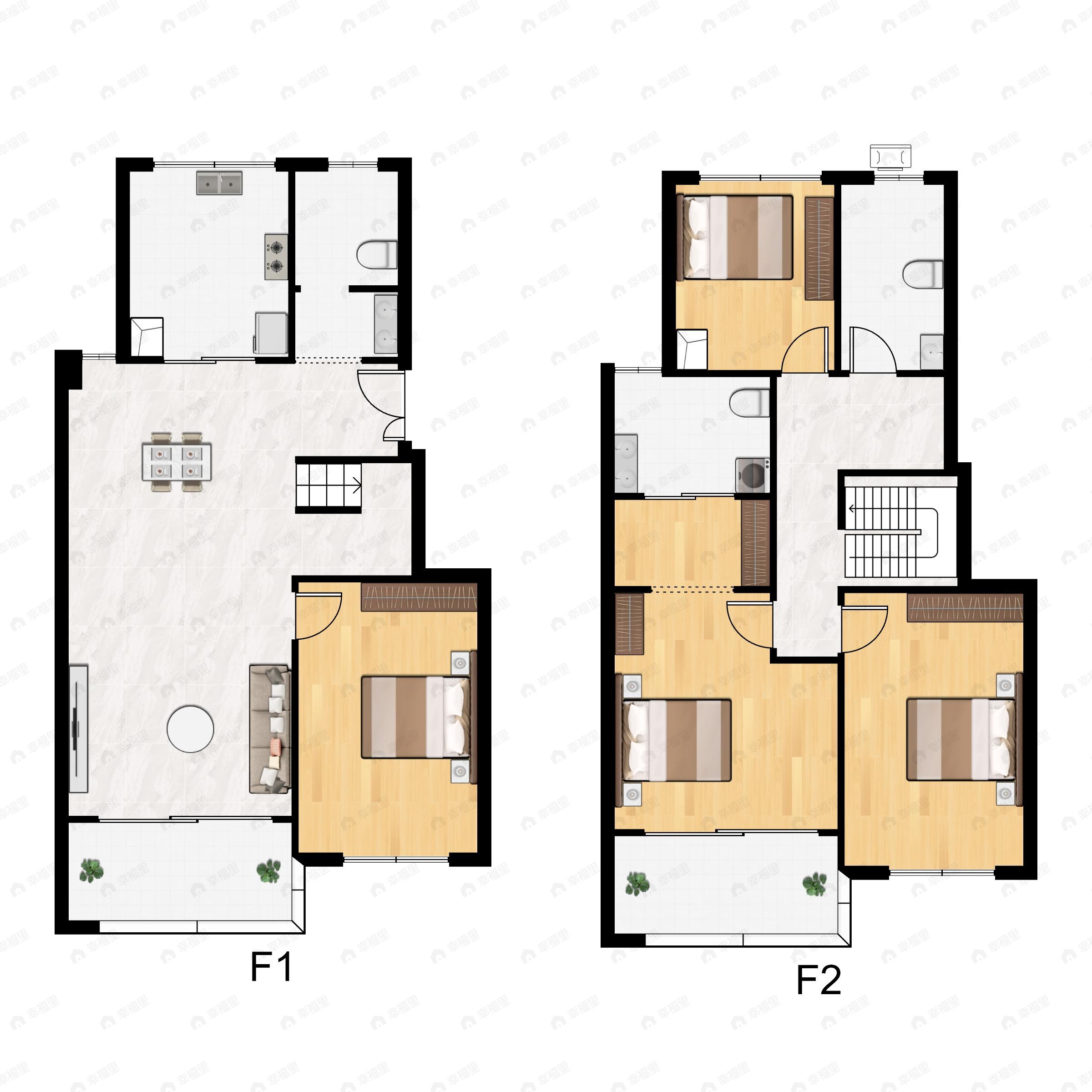 4室2厅3卫建面165平北|南|西|东户型图