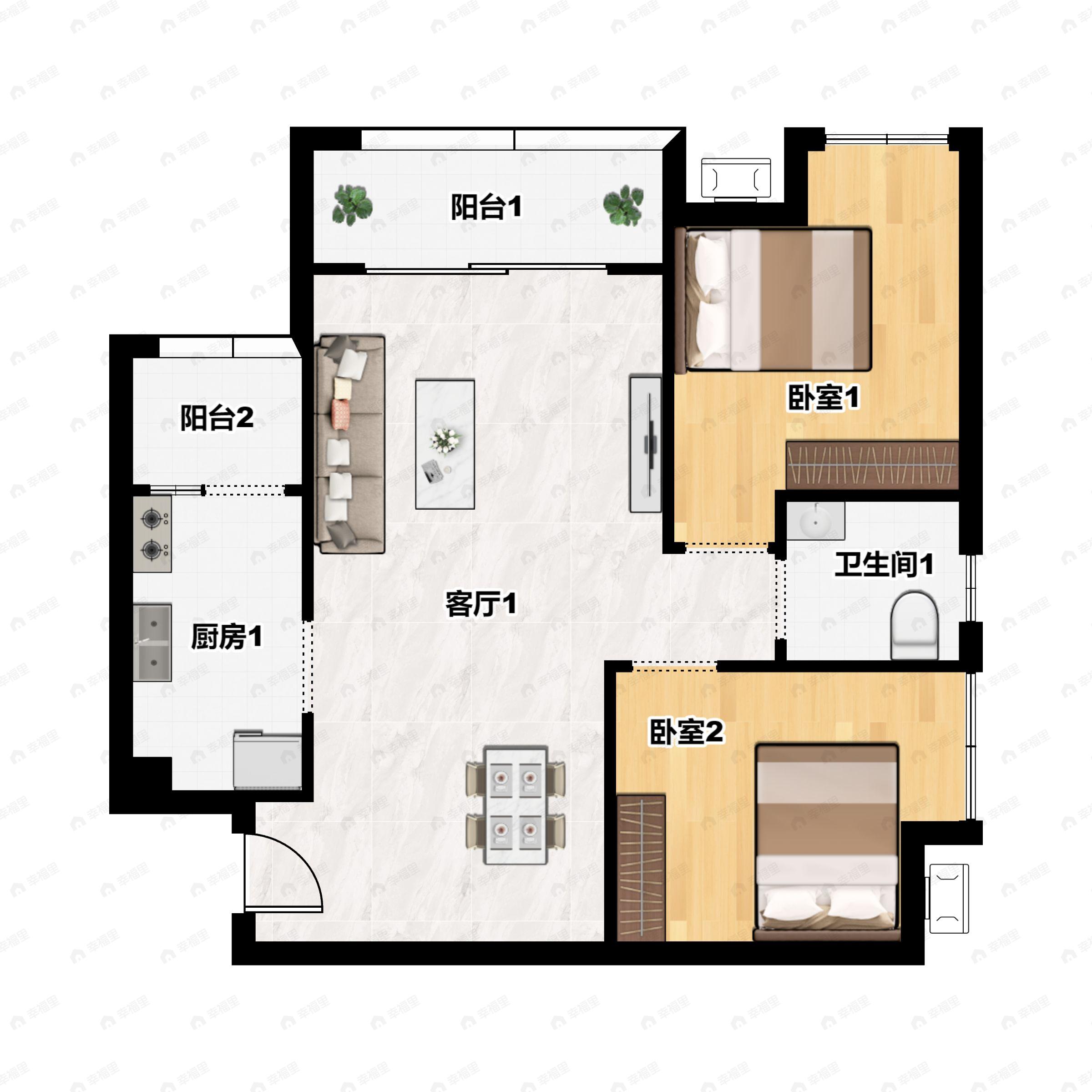 美伦橖颂3室2厅2卫户型图