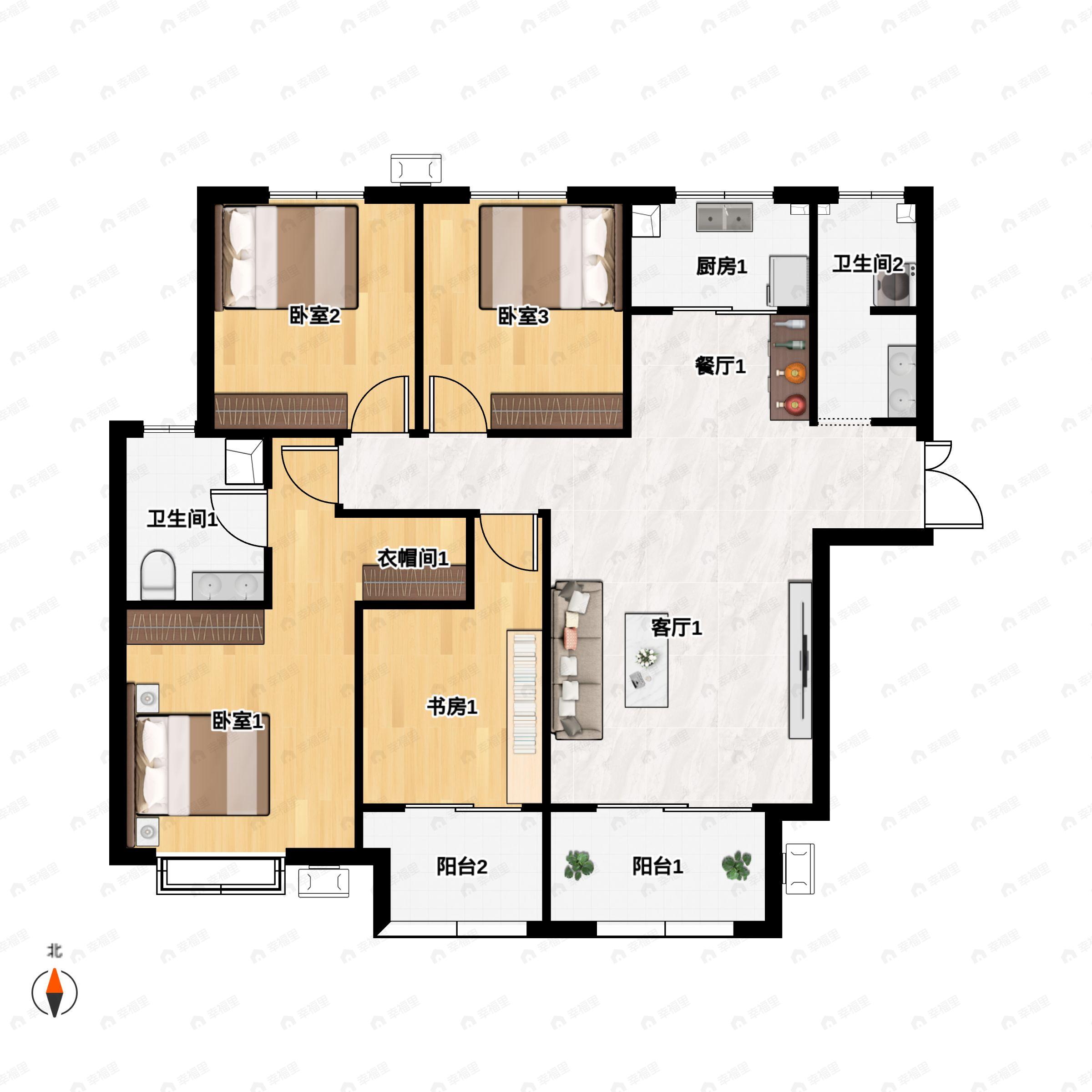 辰宇世纪城4室2厅2卫户型图
