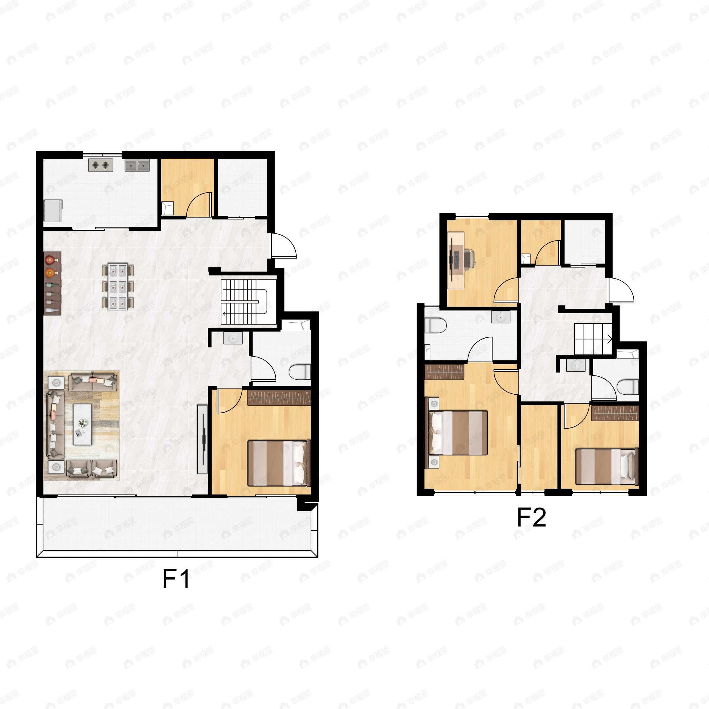 4室2厅3卫建面189平南|西南户型图