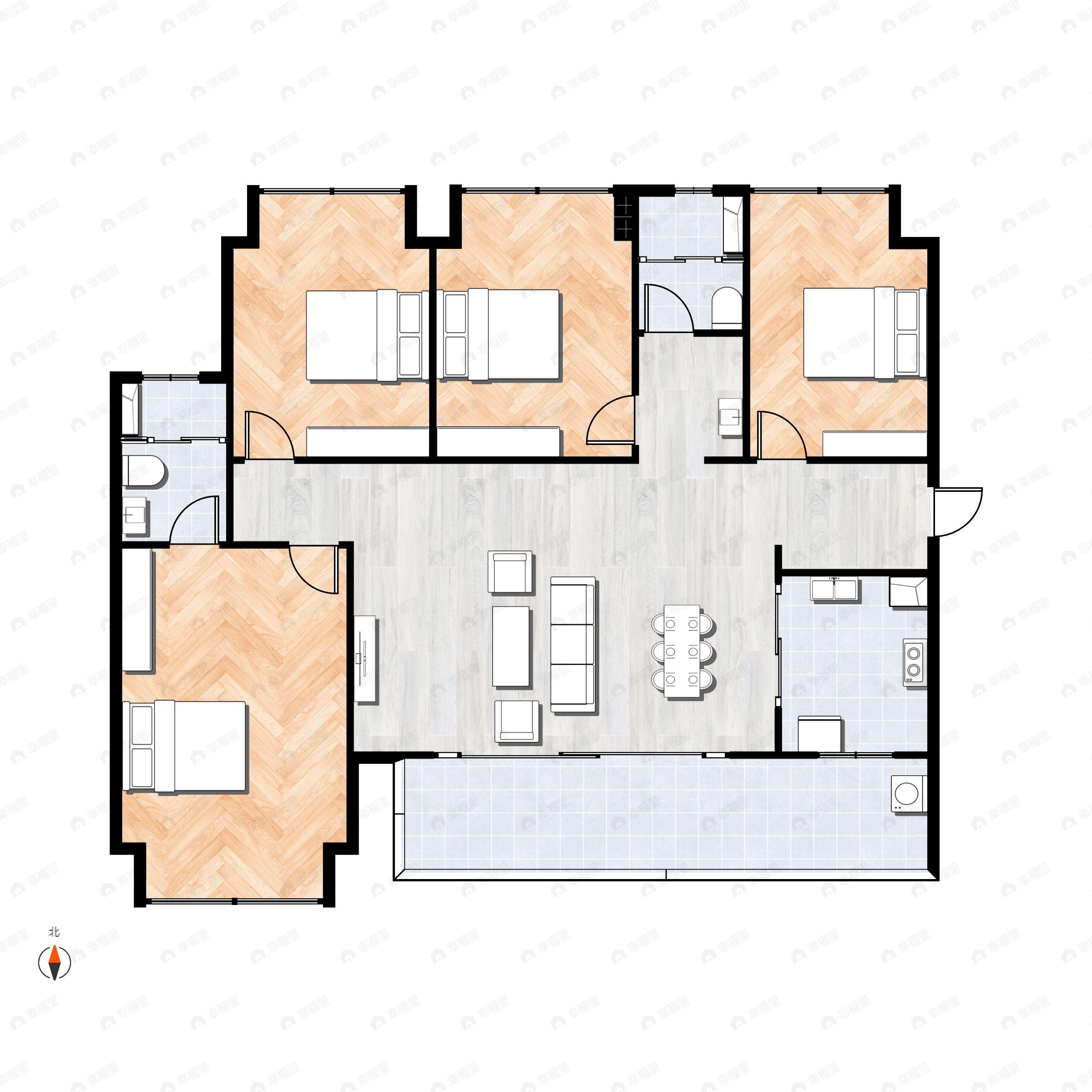 4室2厅2卫建面140平户型图