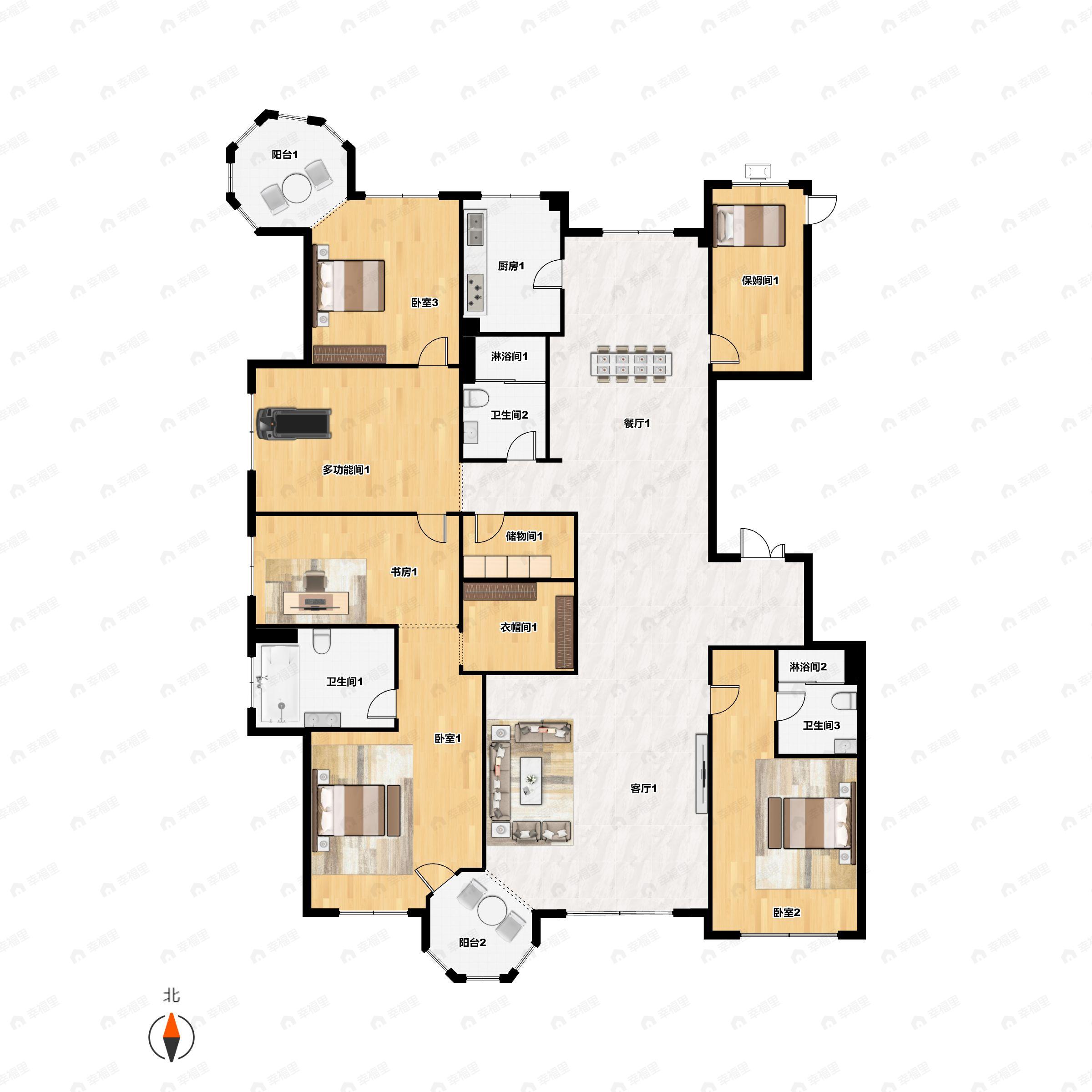 观山悦4室3厅3卫户型图