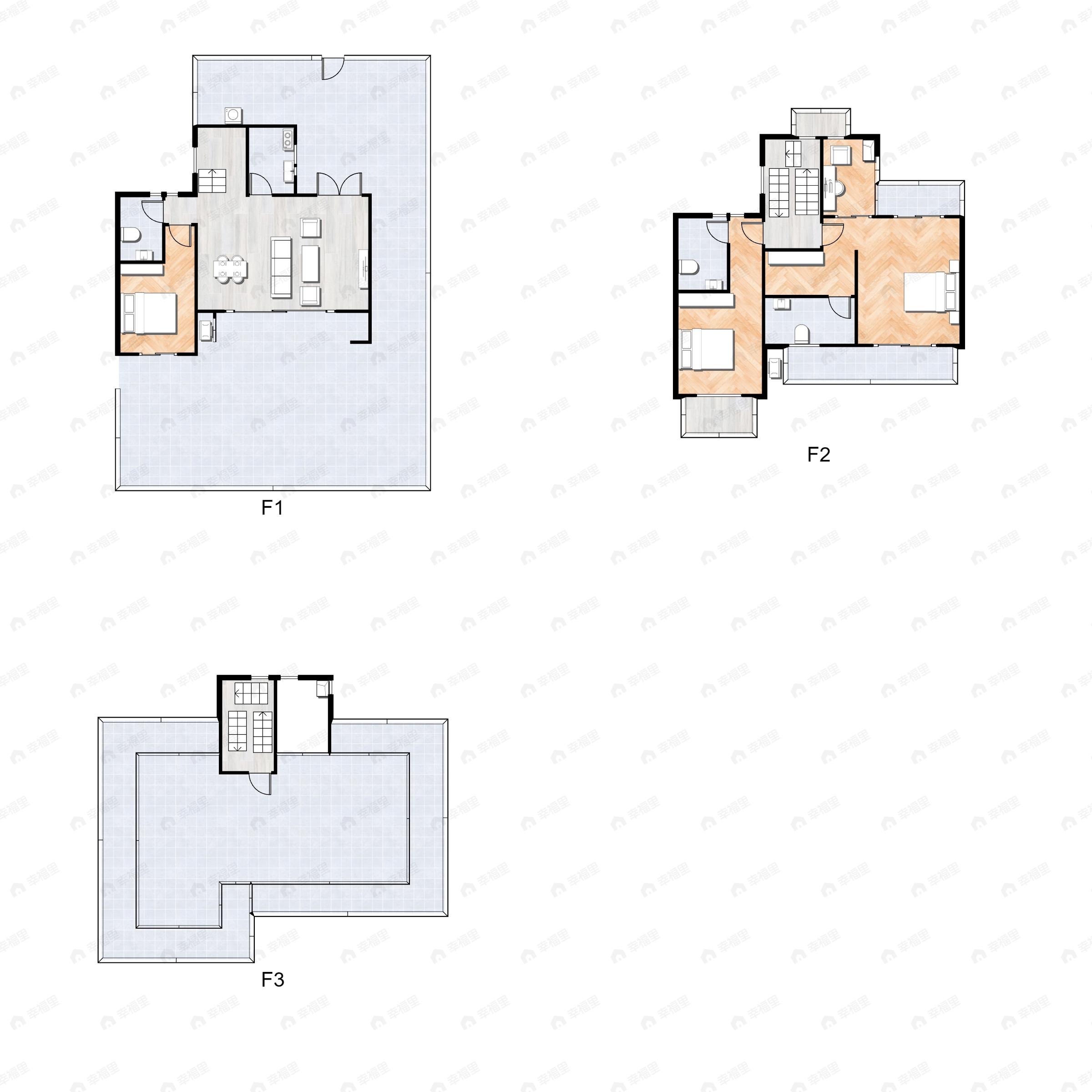 3室2厅3卫建面122平户型图