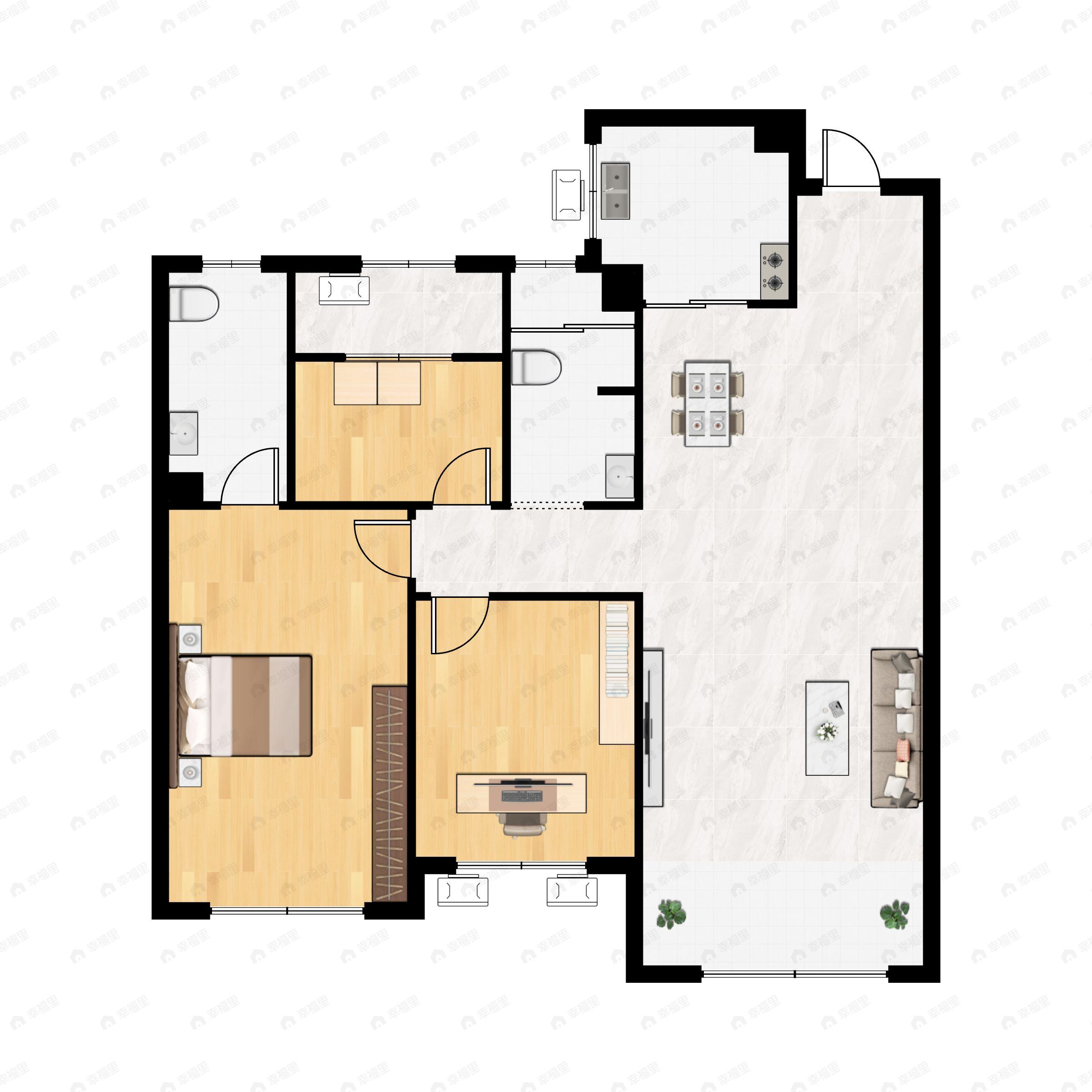 祥生东方樾3室2厅2卫户型图