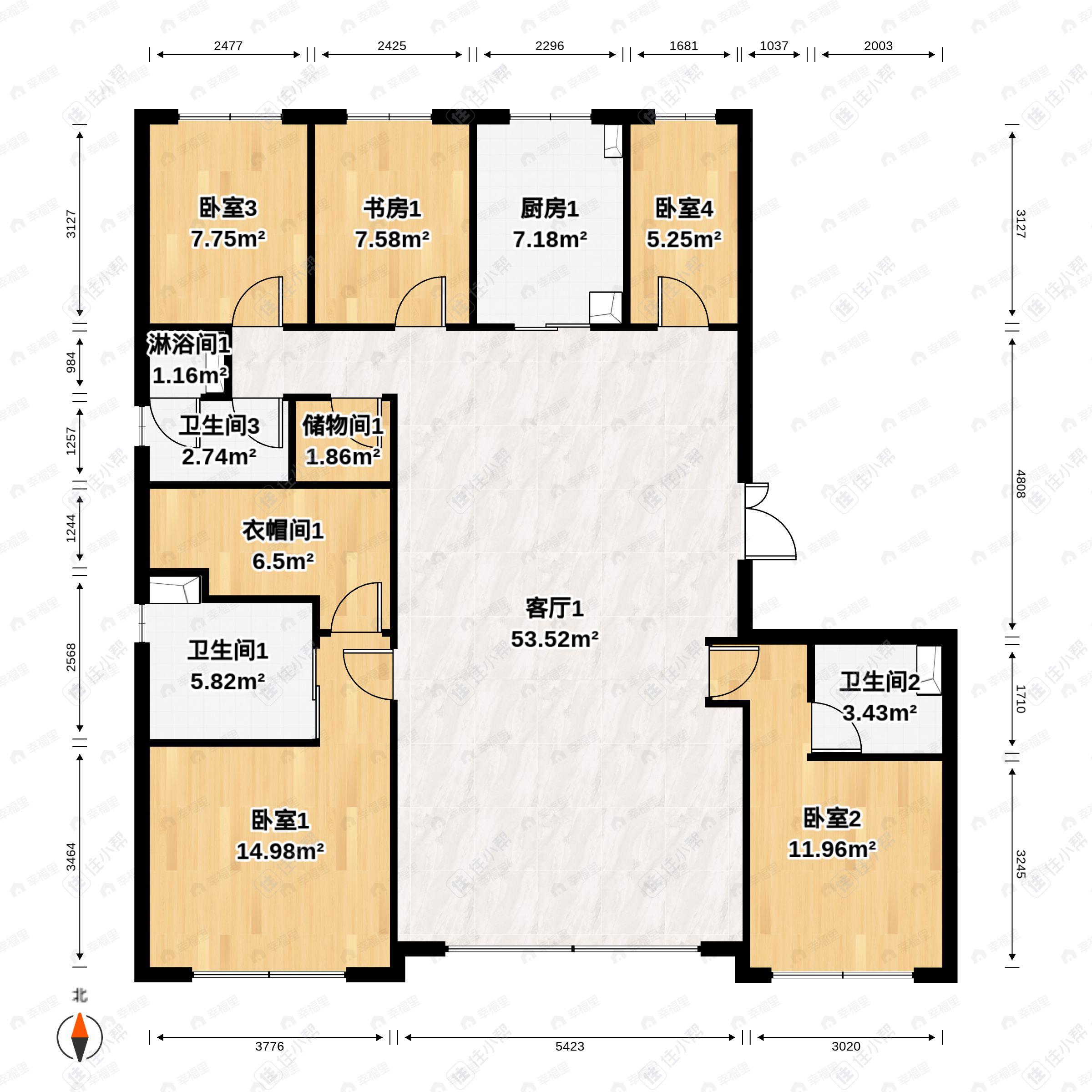 融创壹号院4室2厅3卫户型图