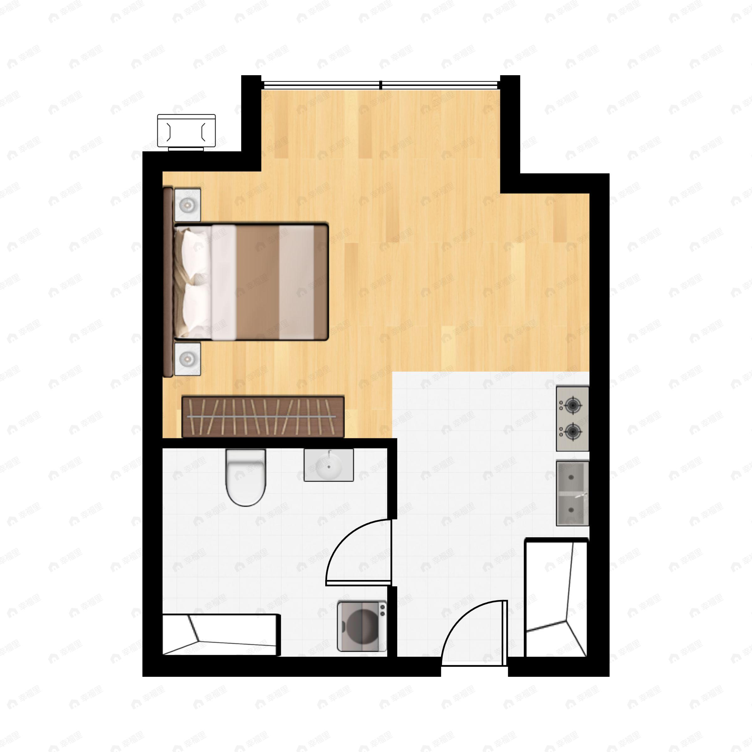 南华中环广场1室1厅1卫户型图