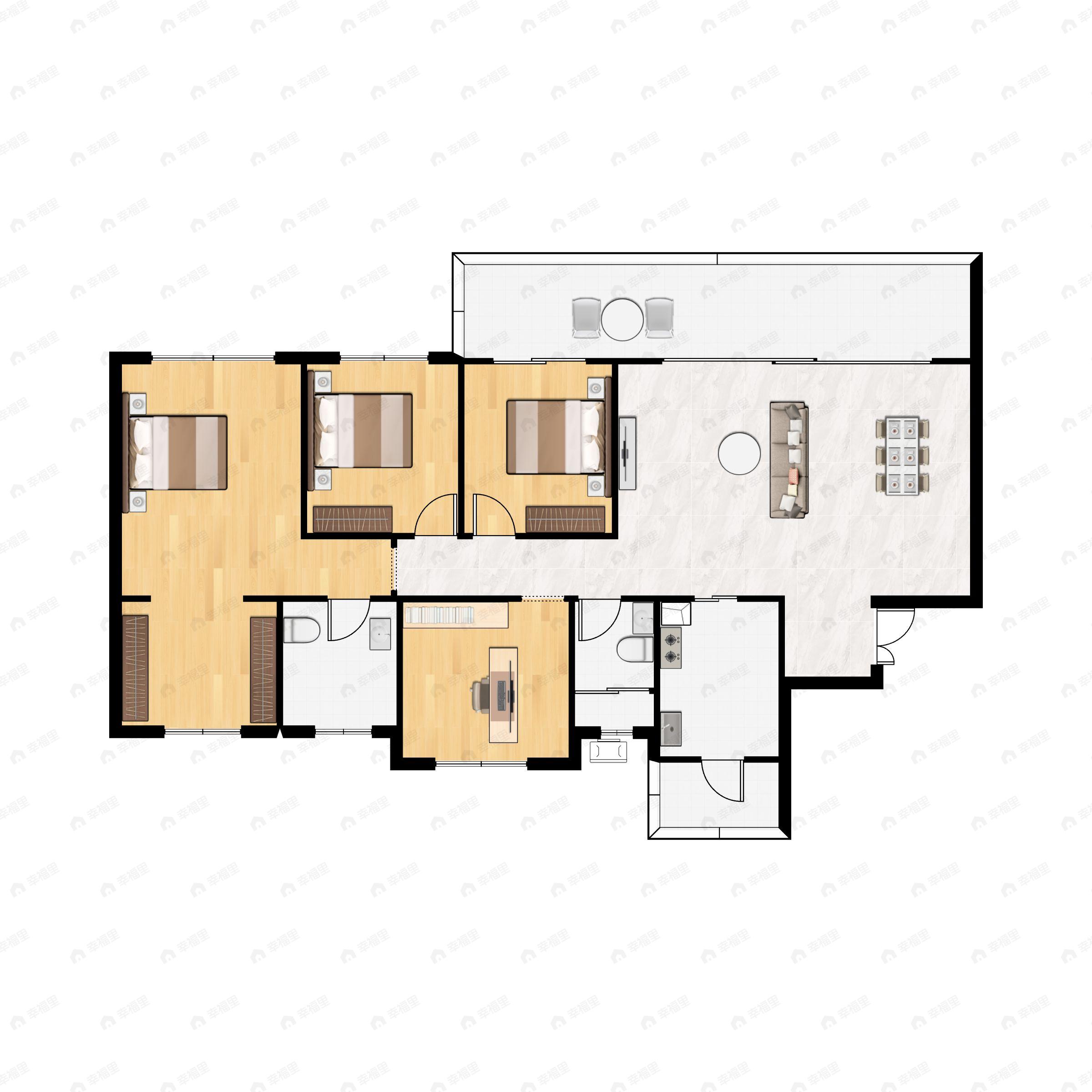 4室2厅2卫建面140平户型图