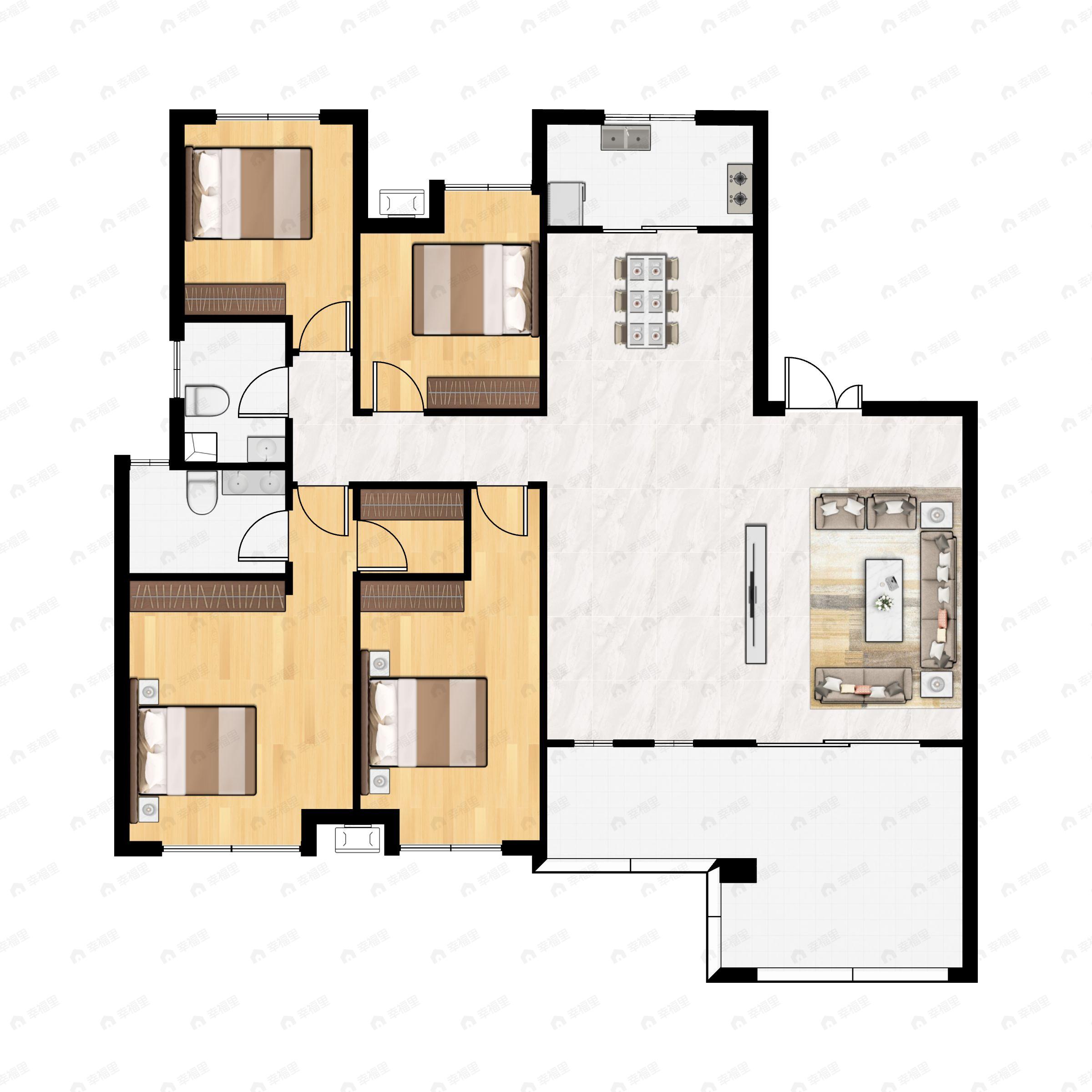 5室2厅2卫建面159平户型图