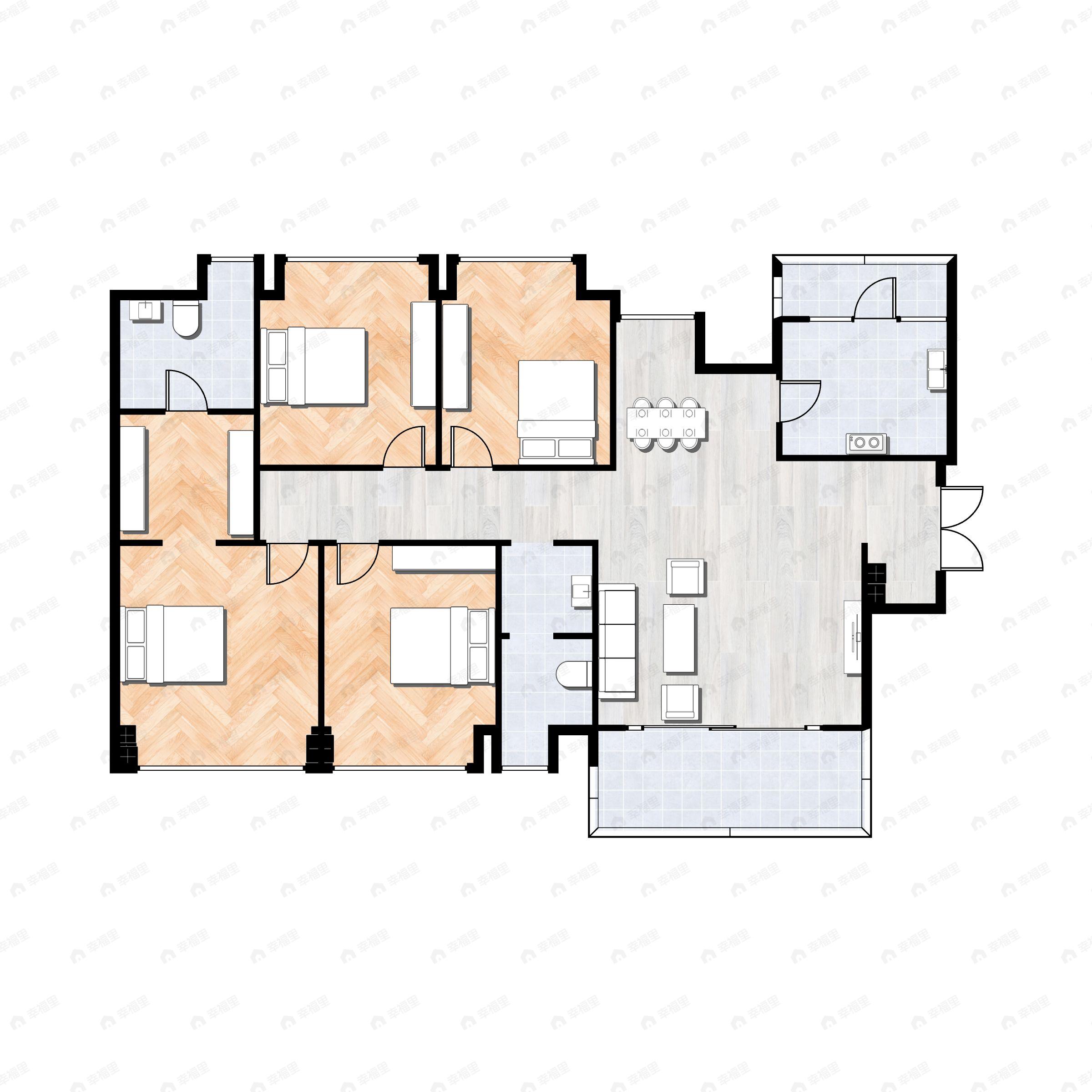 城投置地梧桐栖4室2厅2卫户型图