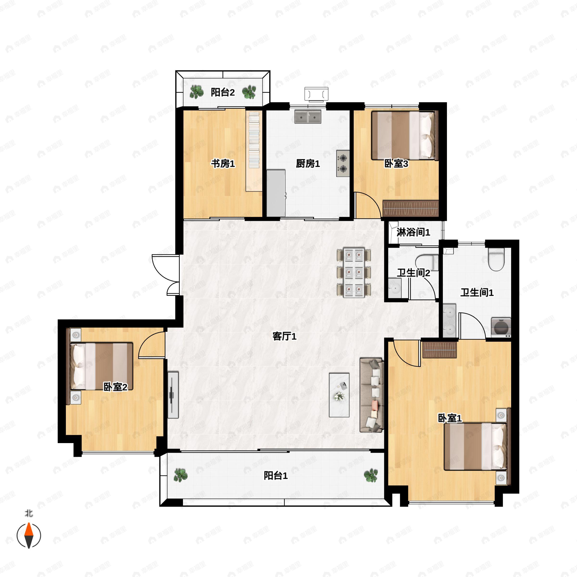 远洋万和云著4室2厅2卫户型图