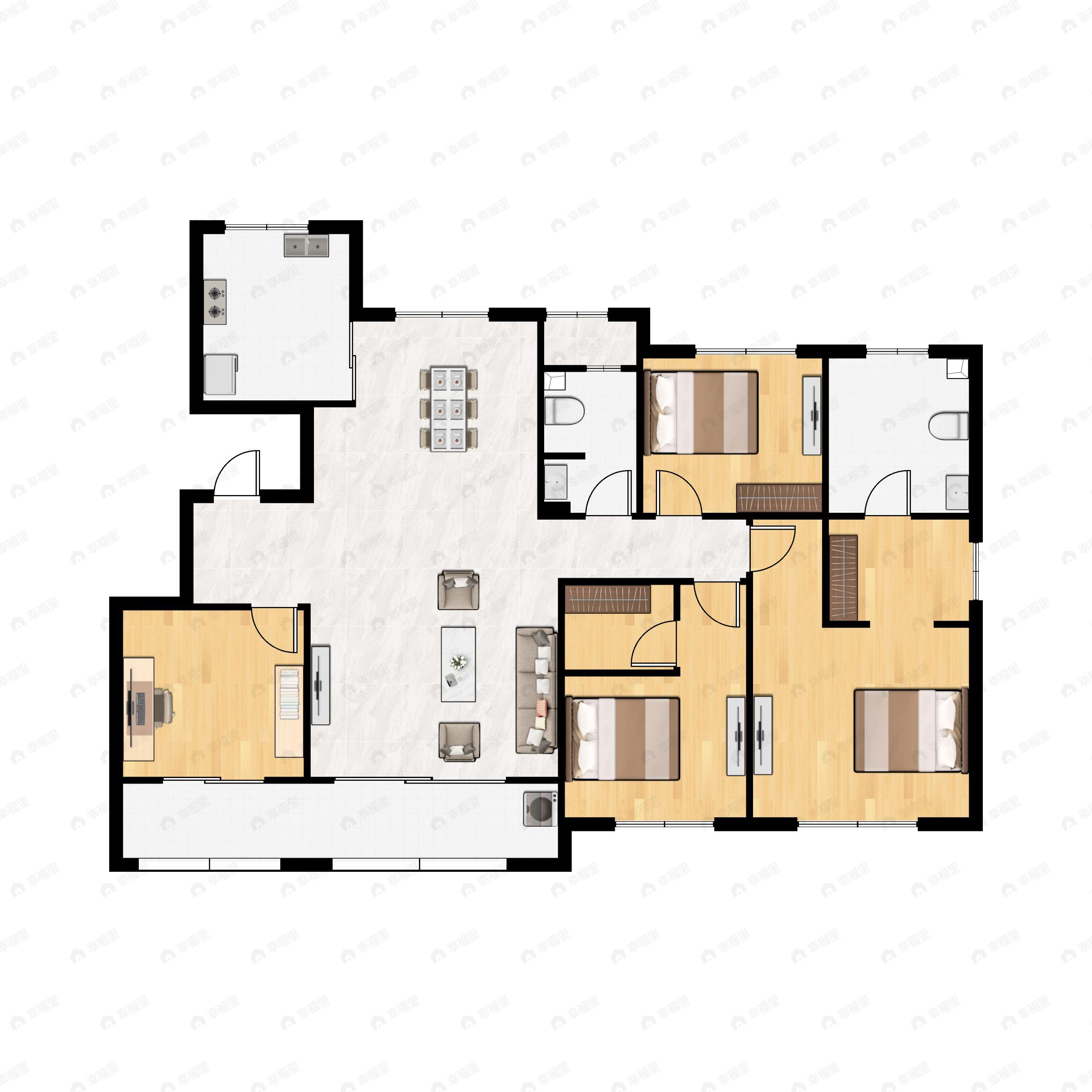 4室2厅2卫建面170平户型图