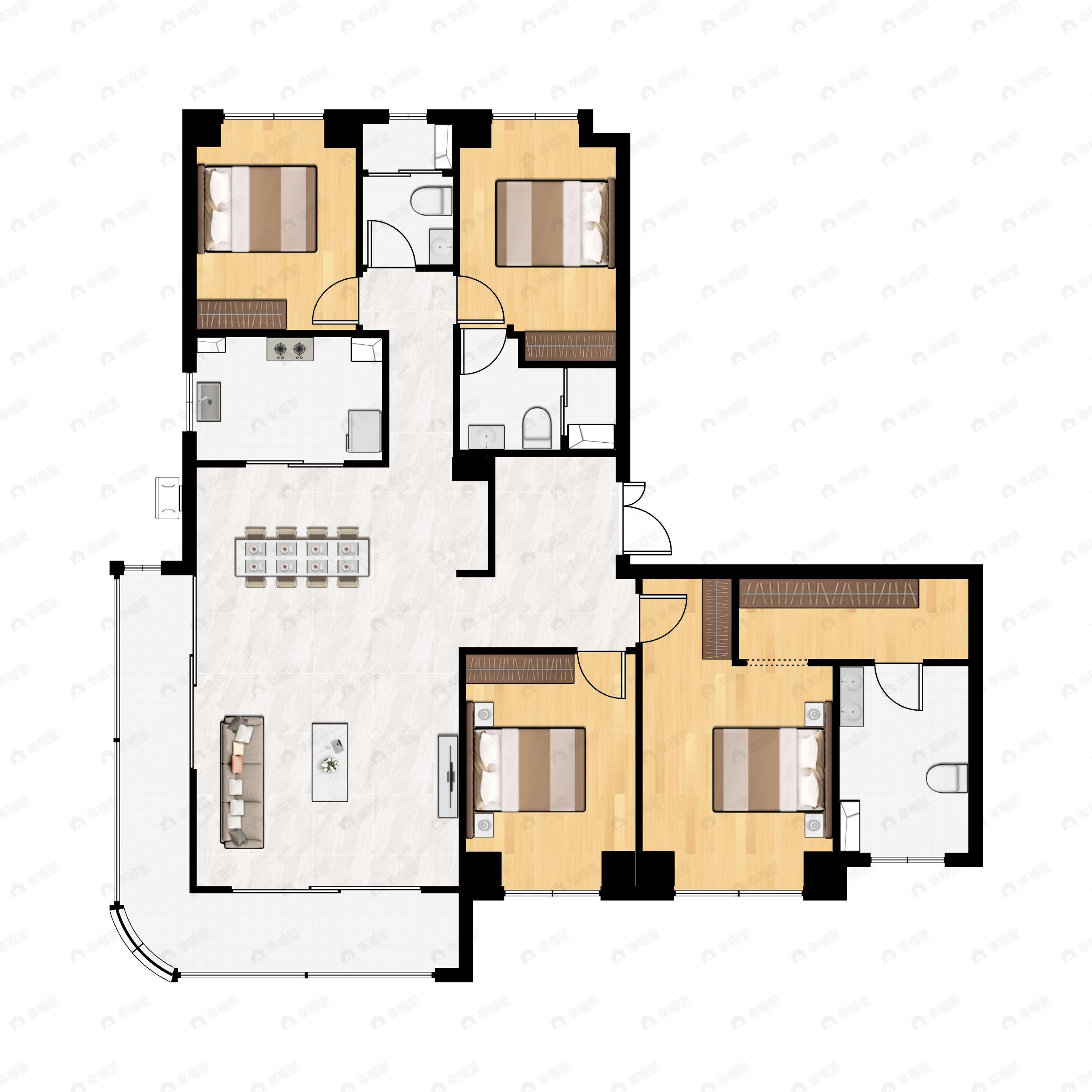 龙湖清能天奕4室2厅3卫户型图
