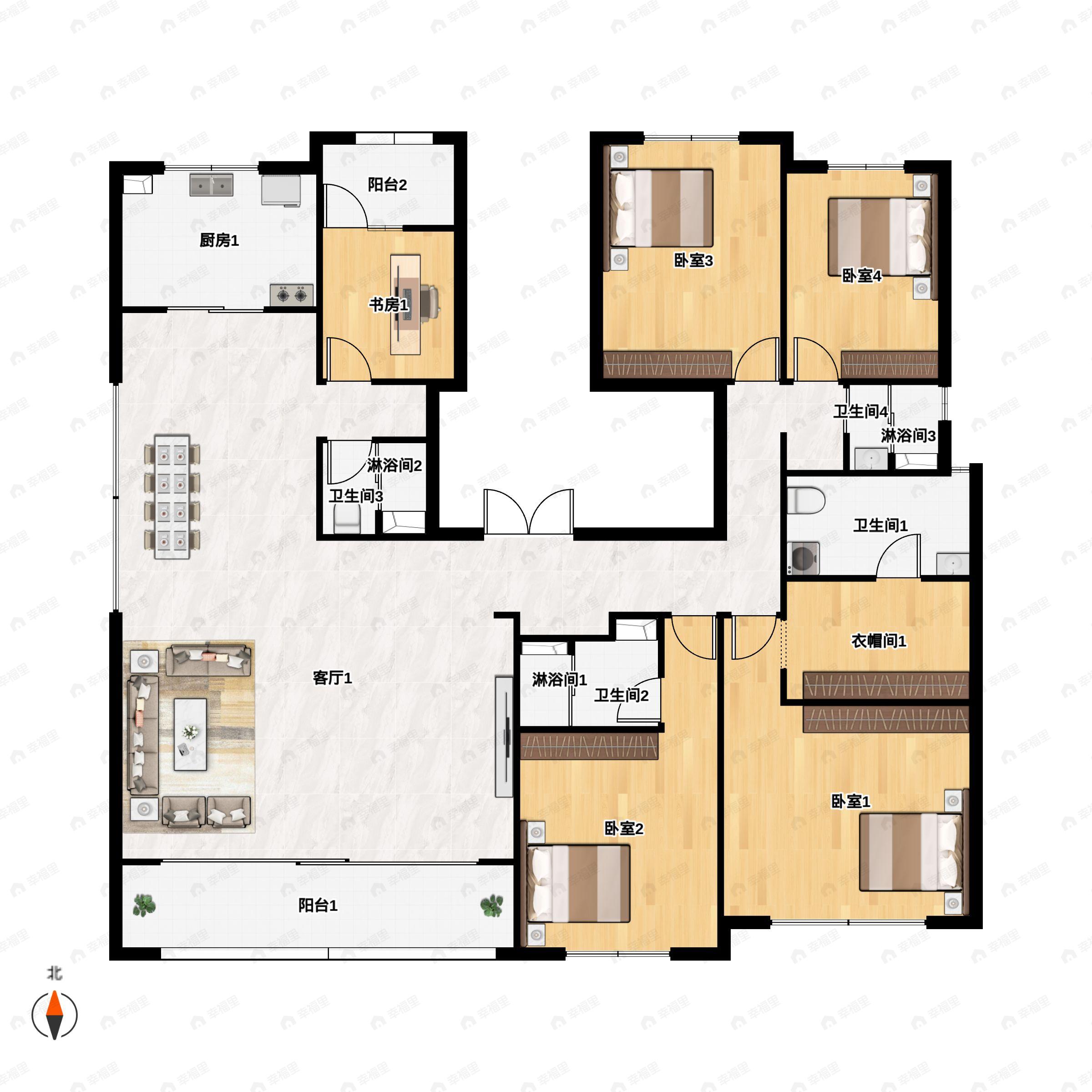 俊发生态半岛5室2厅4卫户型图