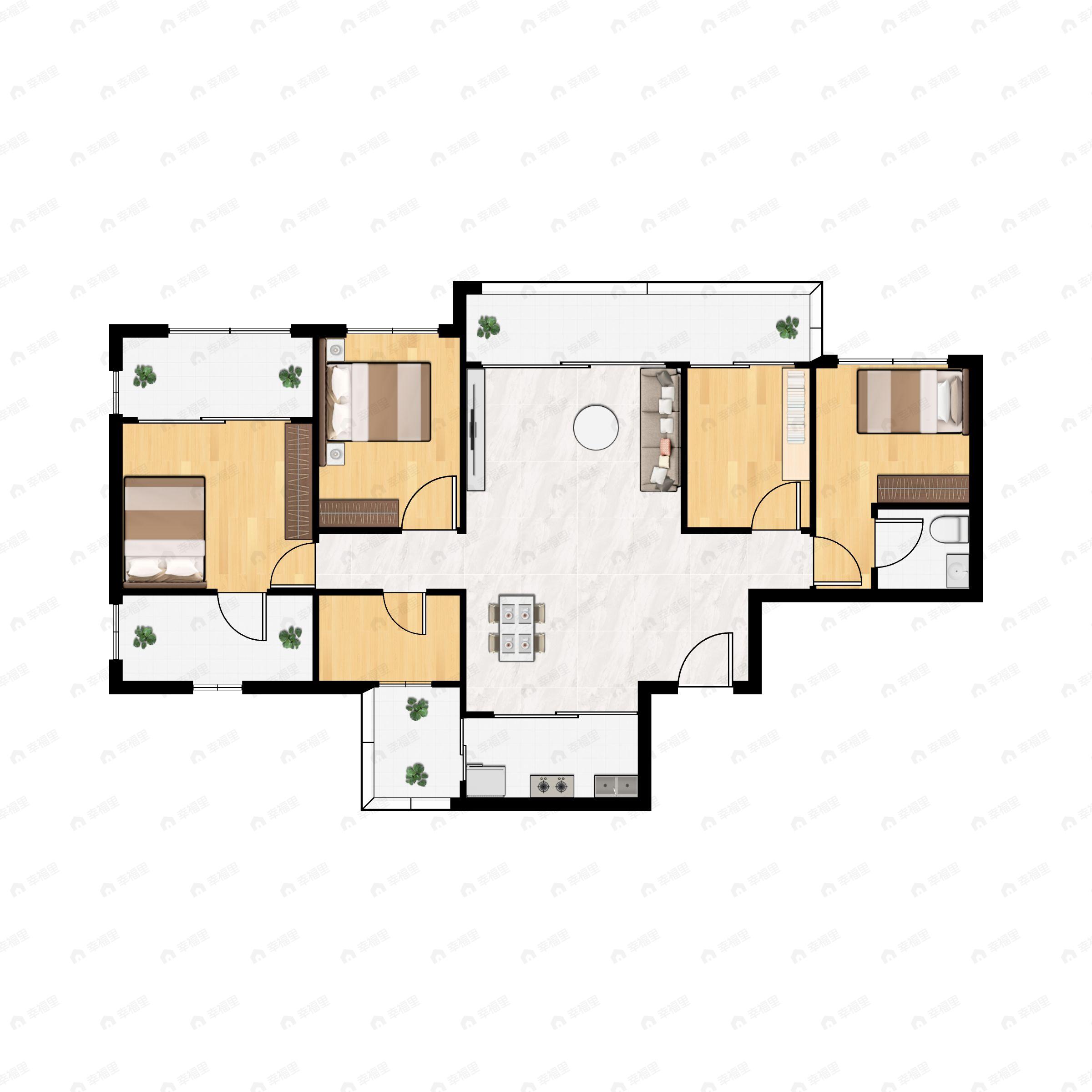 3室2厅2卫建面149平户型图