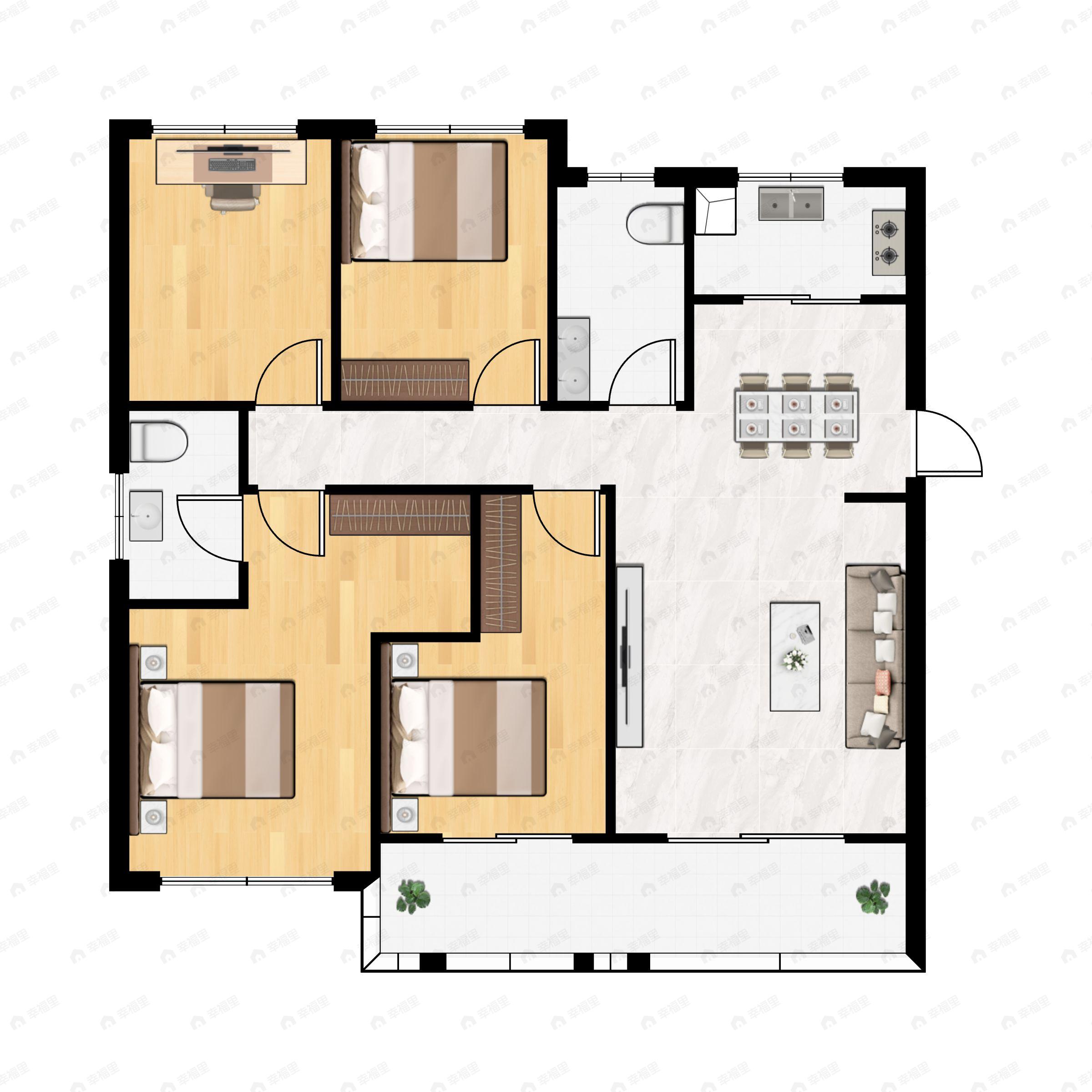 锦绣江城4室2厅2卫户型图