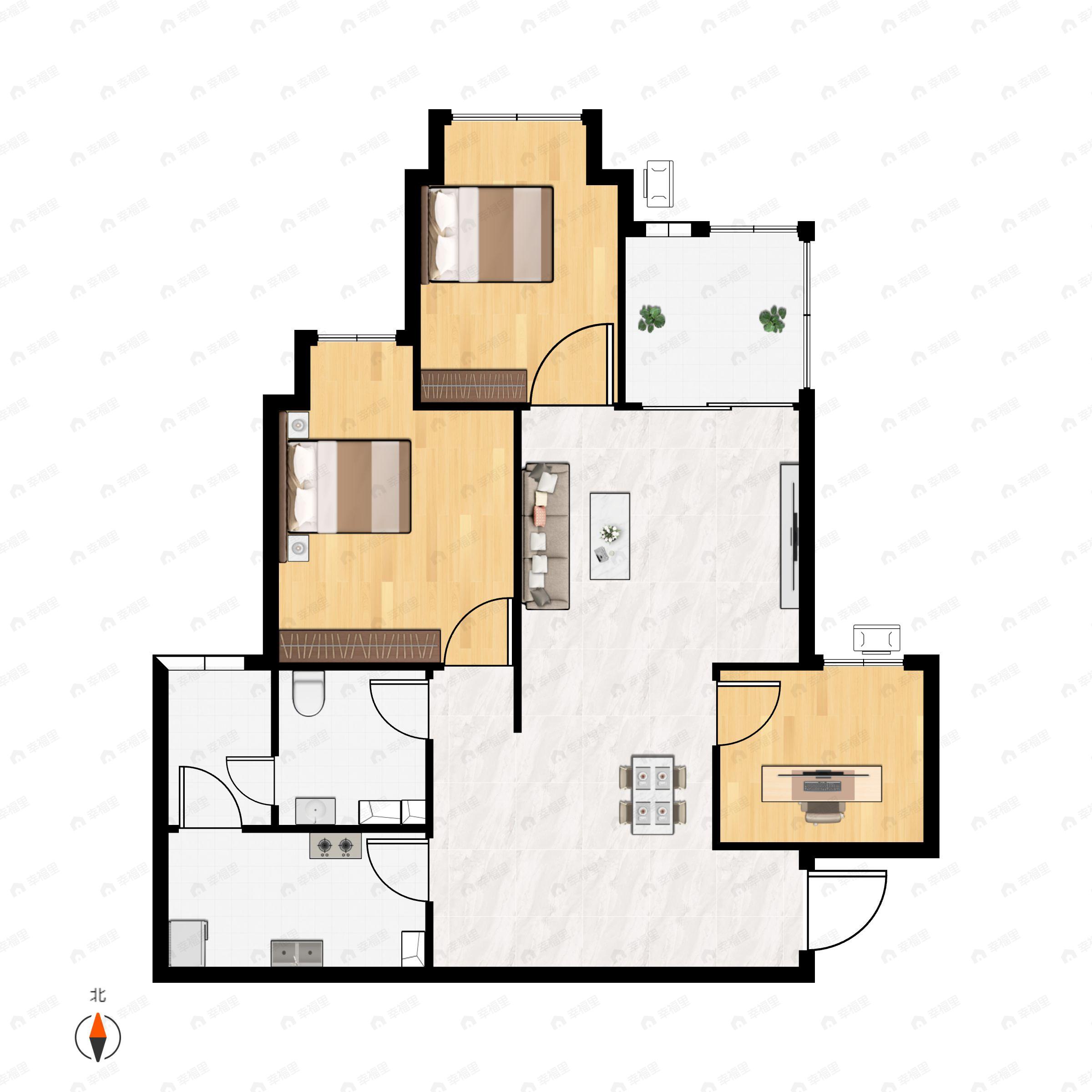 龙湖嘉天下3室1厅1卫户型图