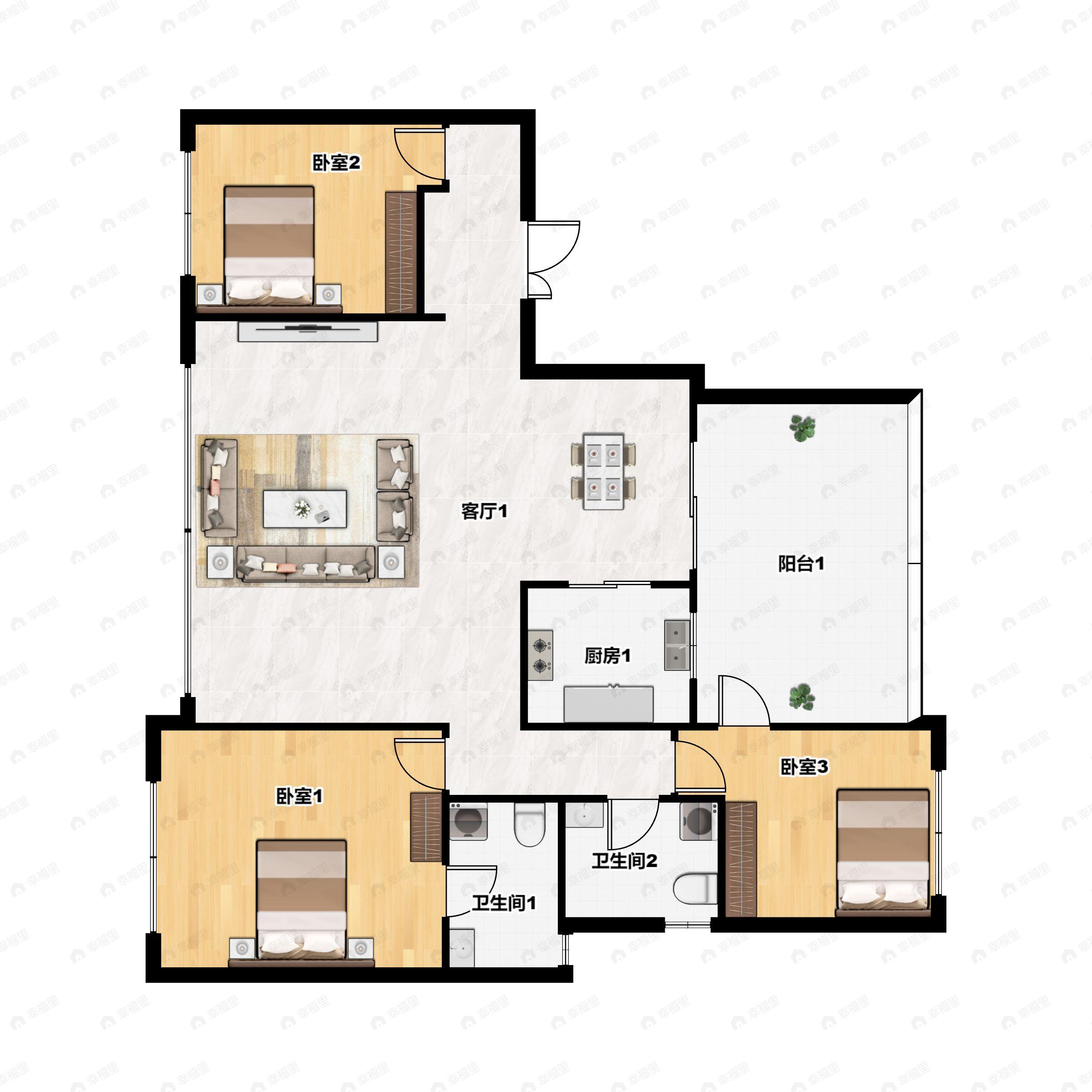 华发长安首府4室2厅2卫户型图