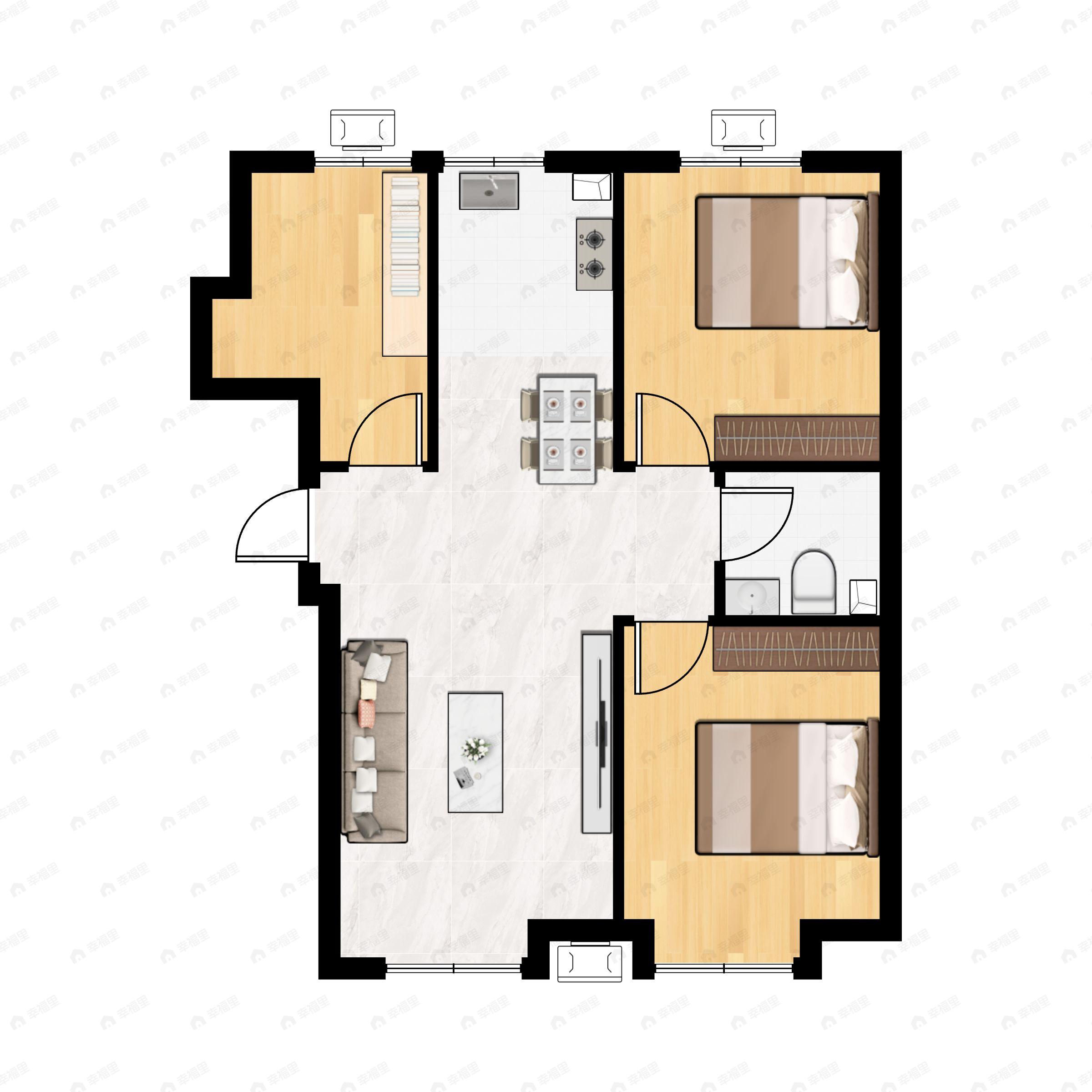 通用一城山河3室2厅1卫户型图