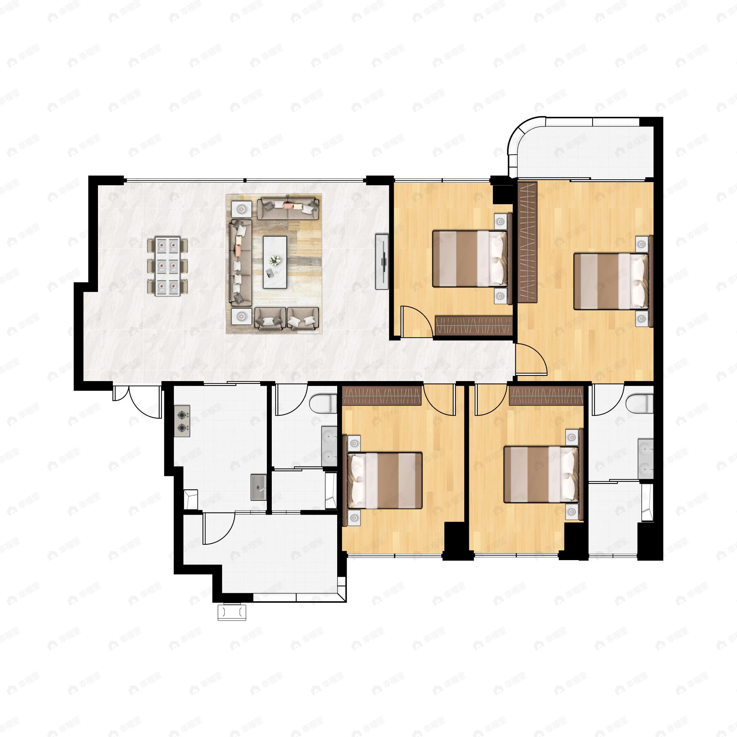 观宸4室2厅2卫户型图