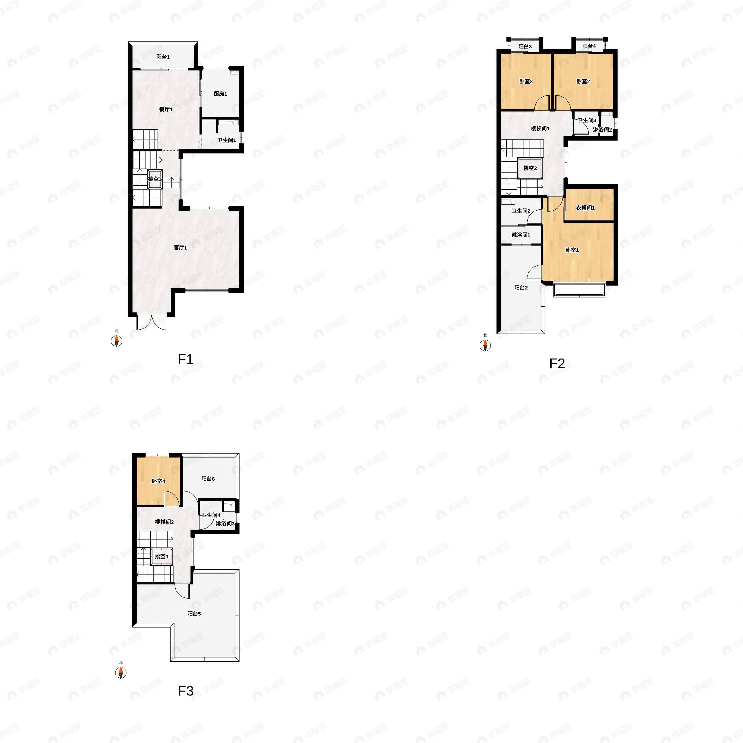 5室2厅4卫建面220平南户型图