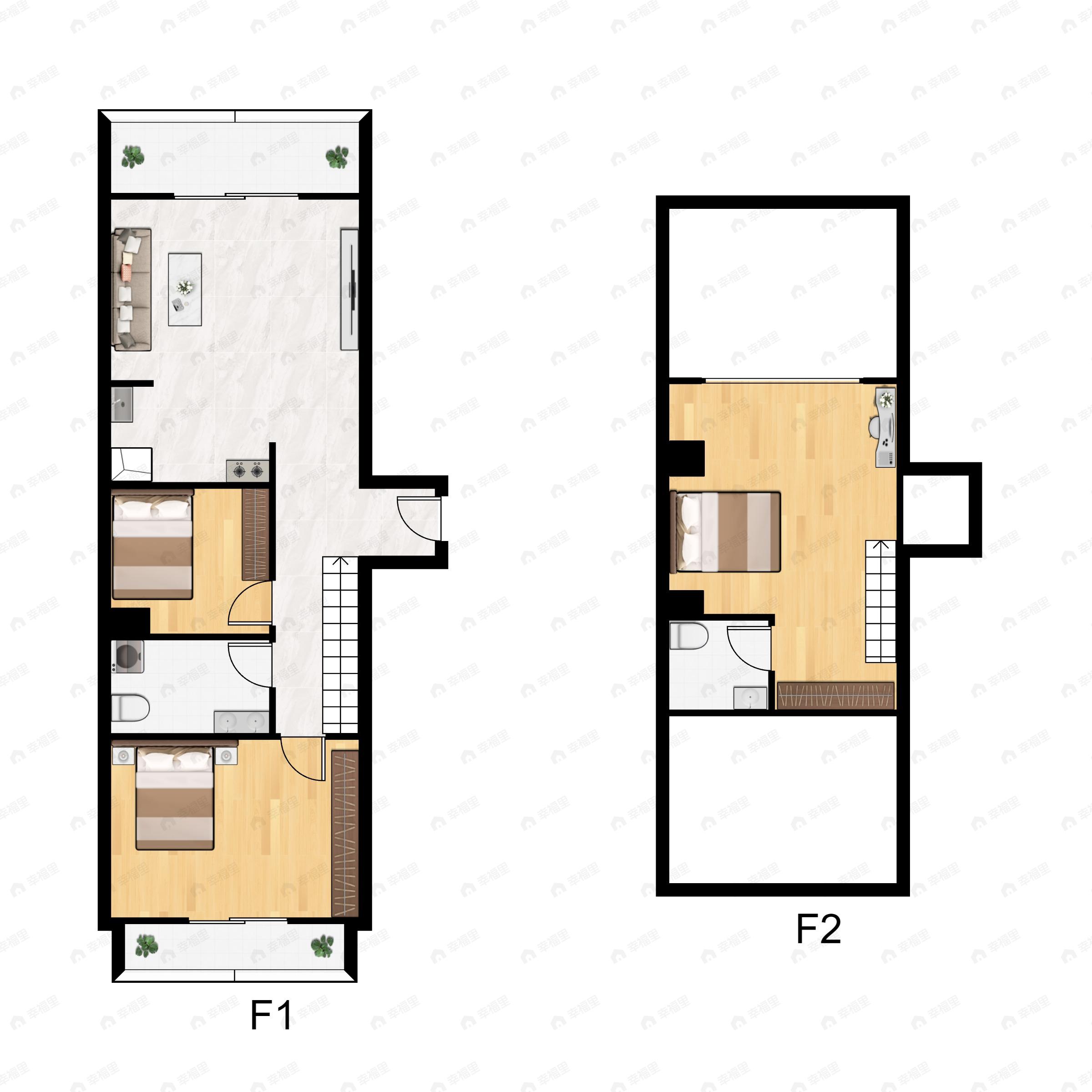 月亮河七星公馆3室1厅1卫户型图