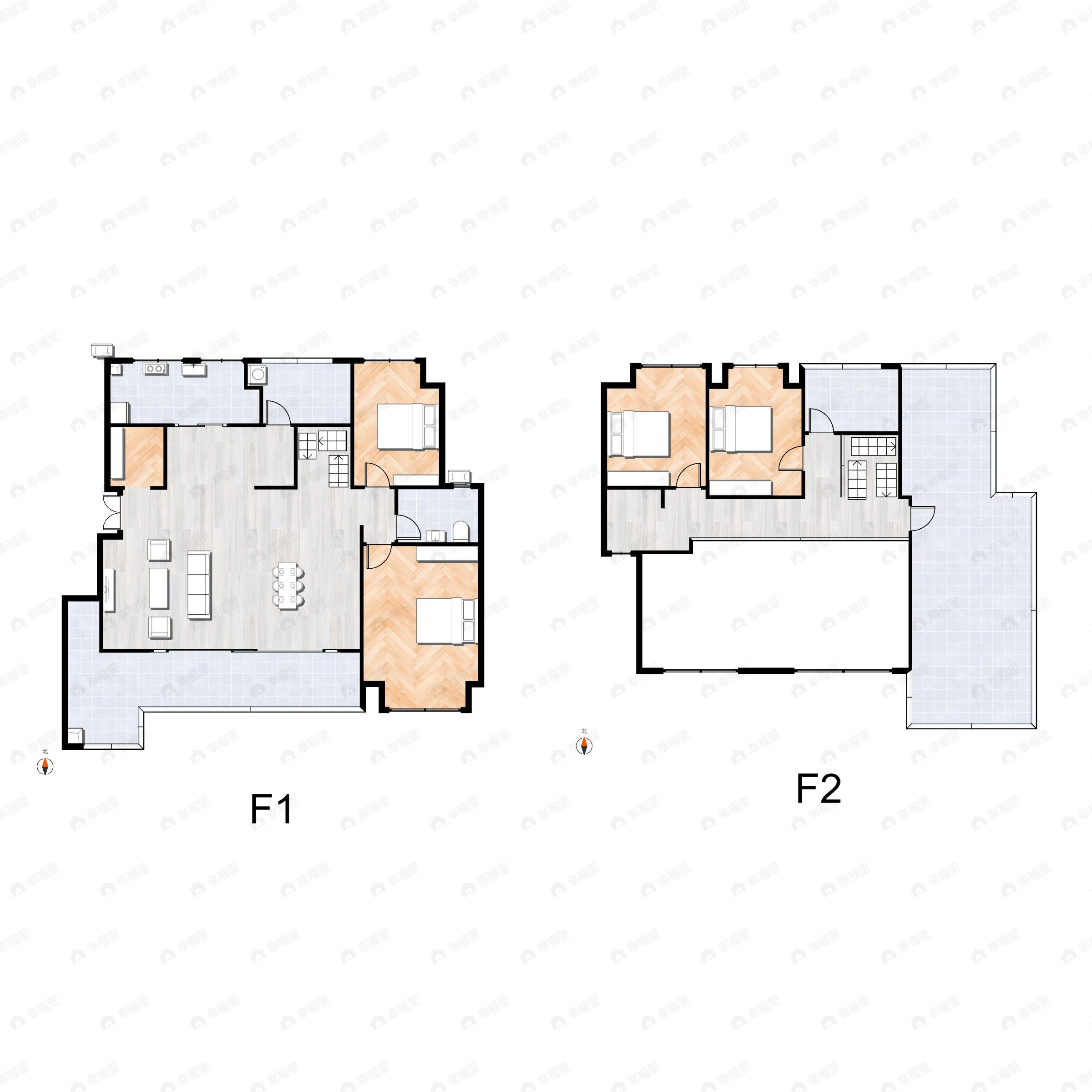 5室4厅3卫建面170平北|南户型图