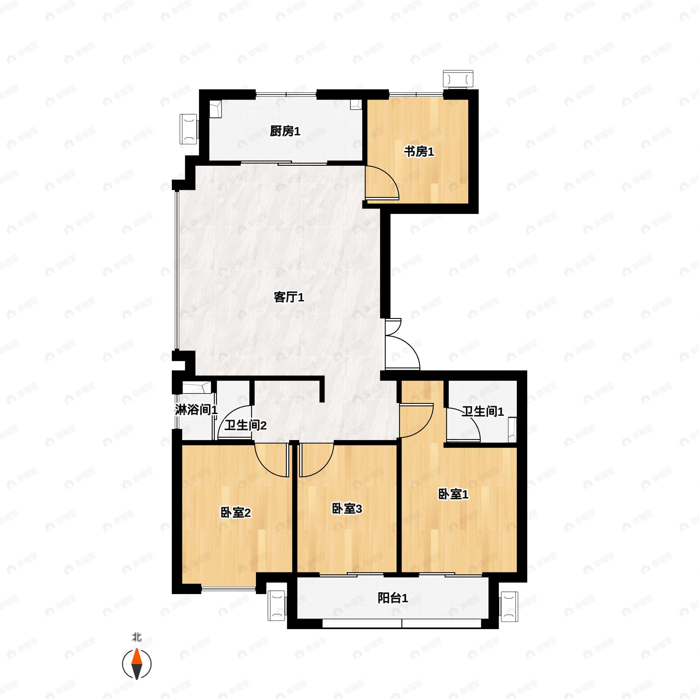 通建融创城4室2厅2卫户型图