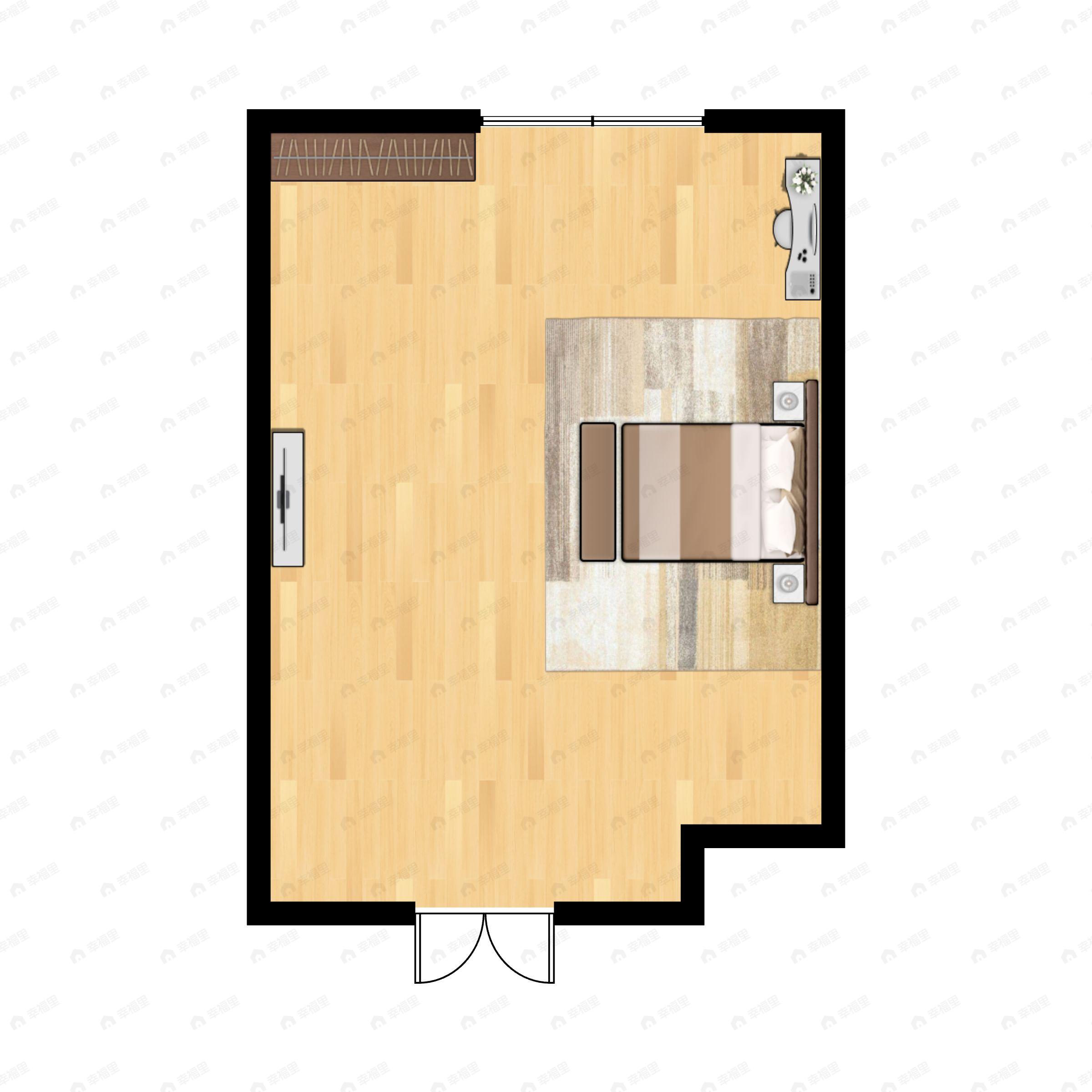1室1厅建面100m²北户型图