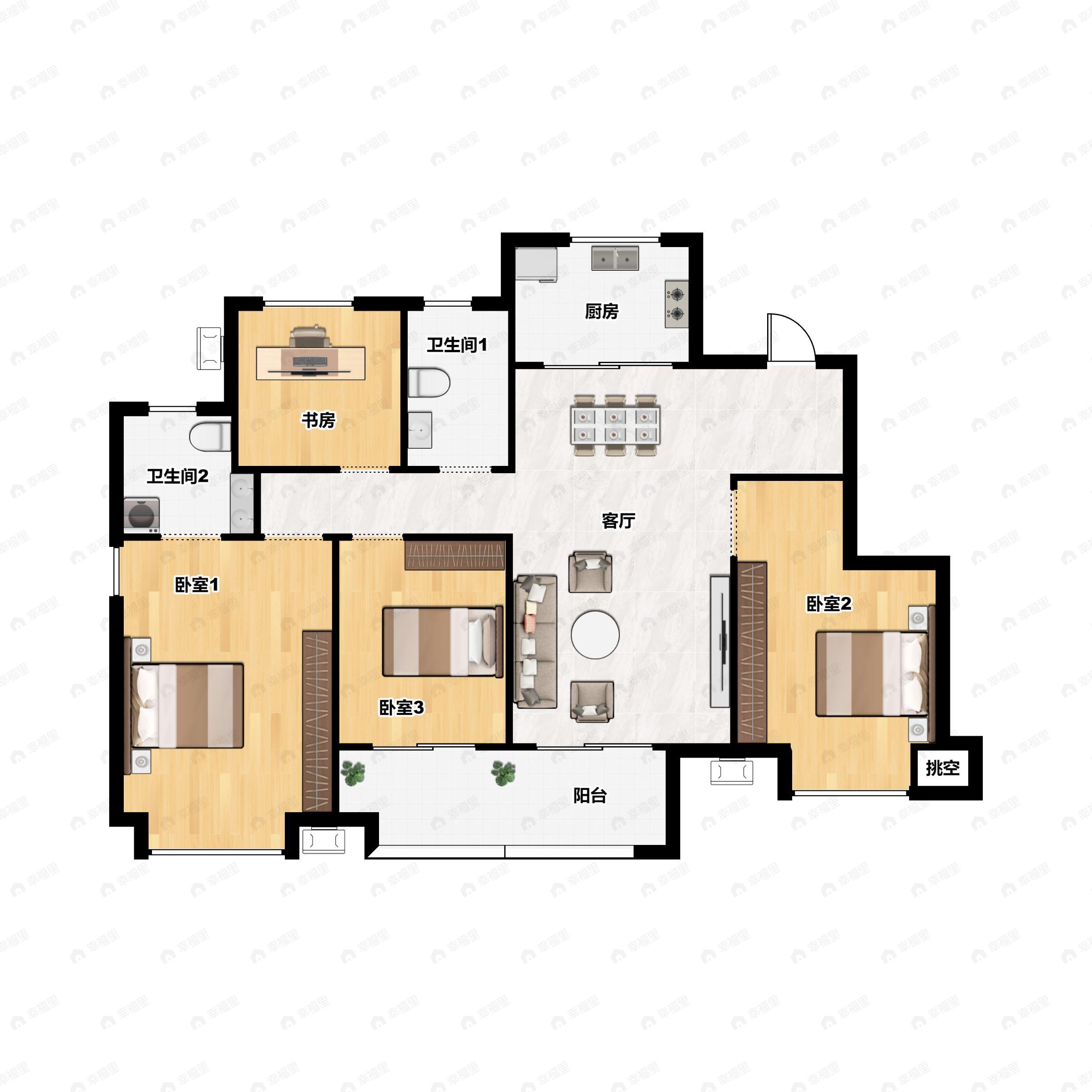保利锦庐4室2厅2卫户型图