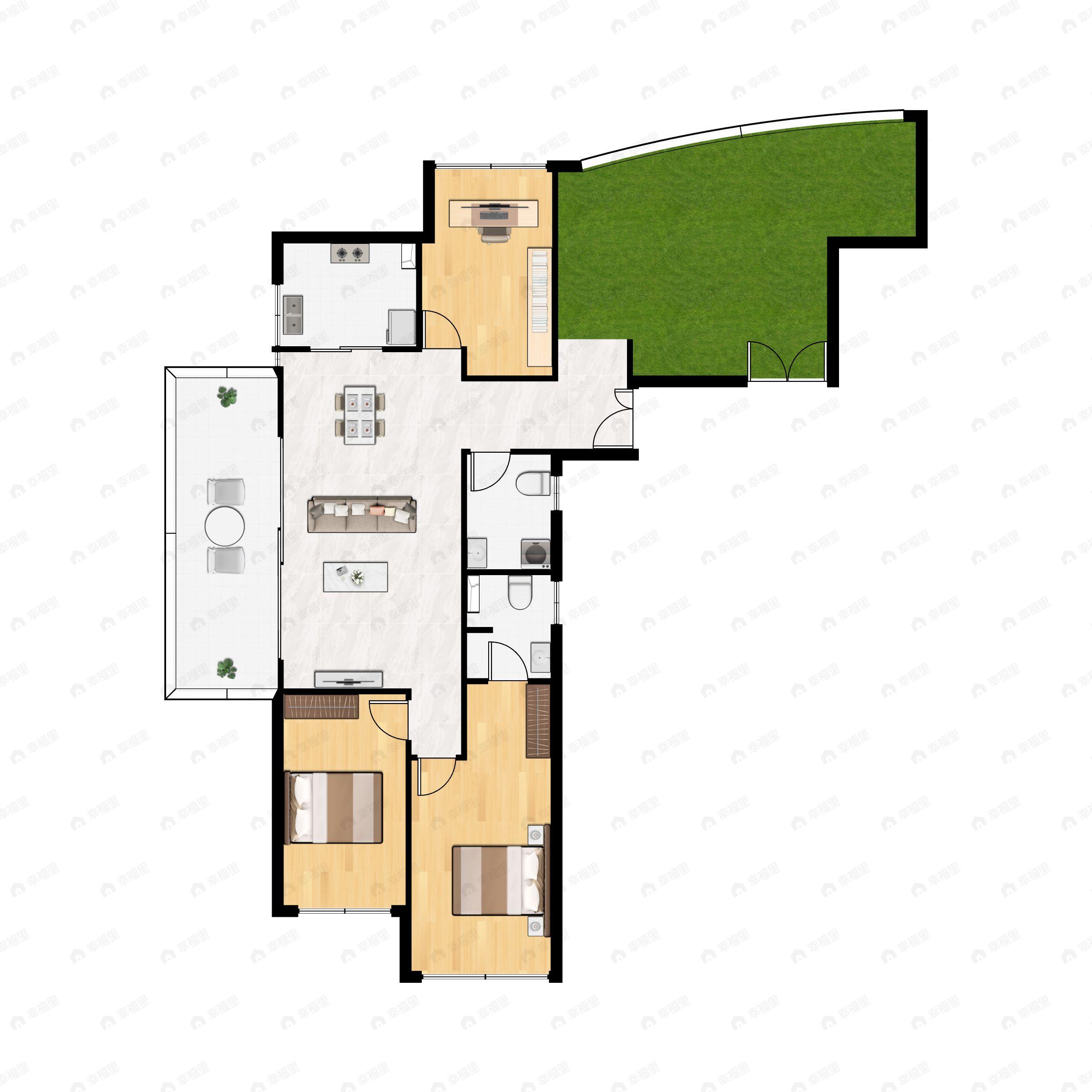 北京城建海云湾3室2厅2卫户型图