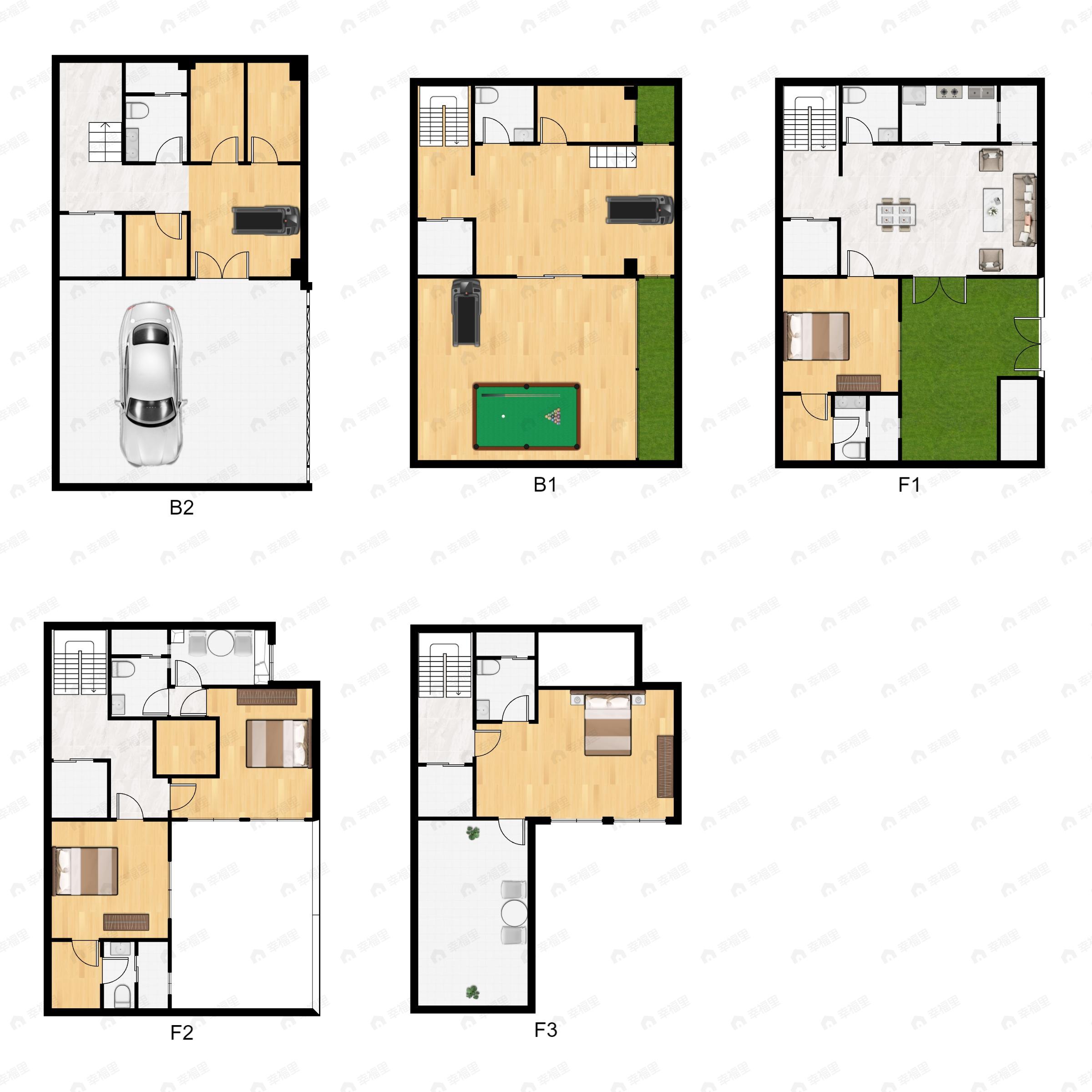 5室4厅3卫建面143m²南户型图