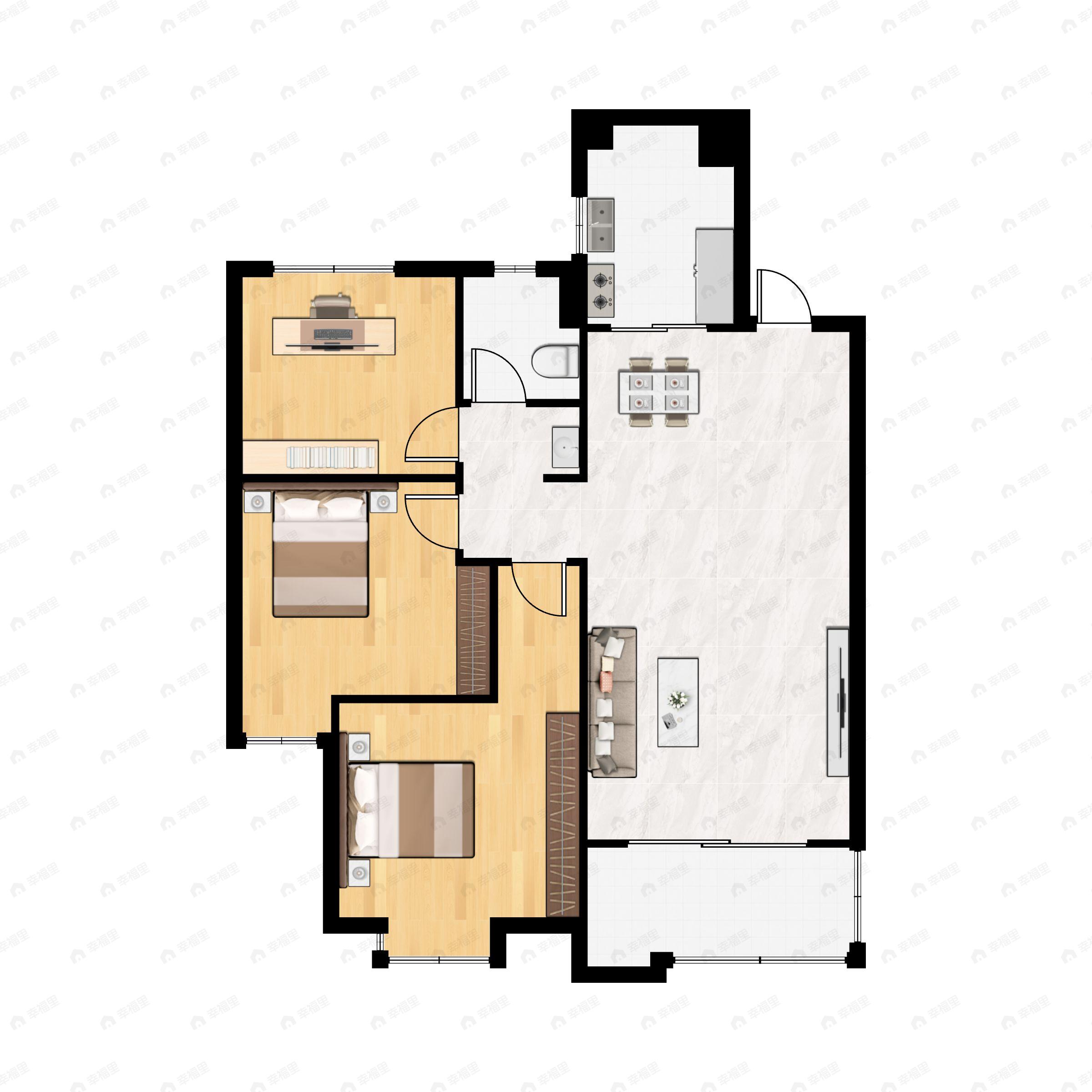 北城新天地3室2厅1卫户型图