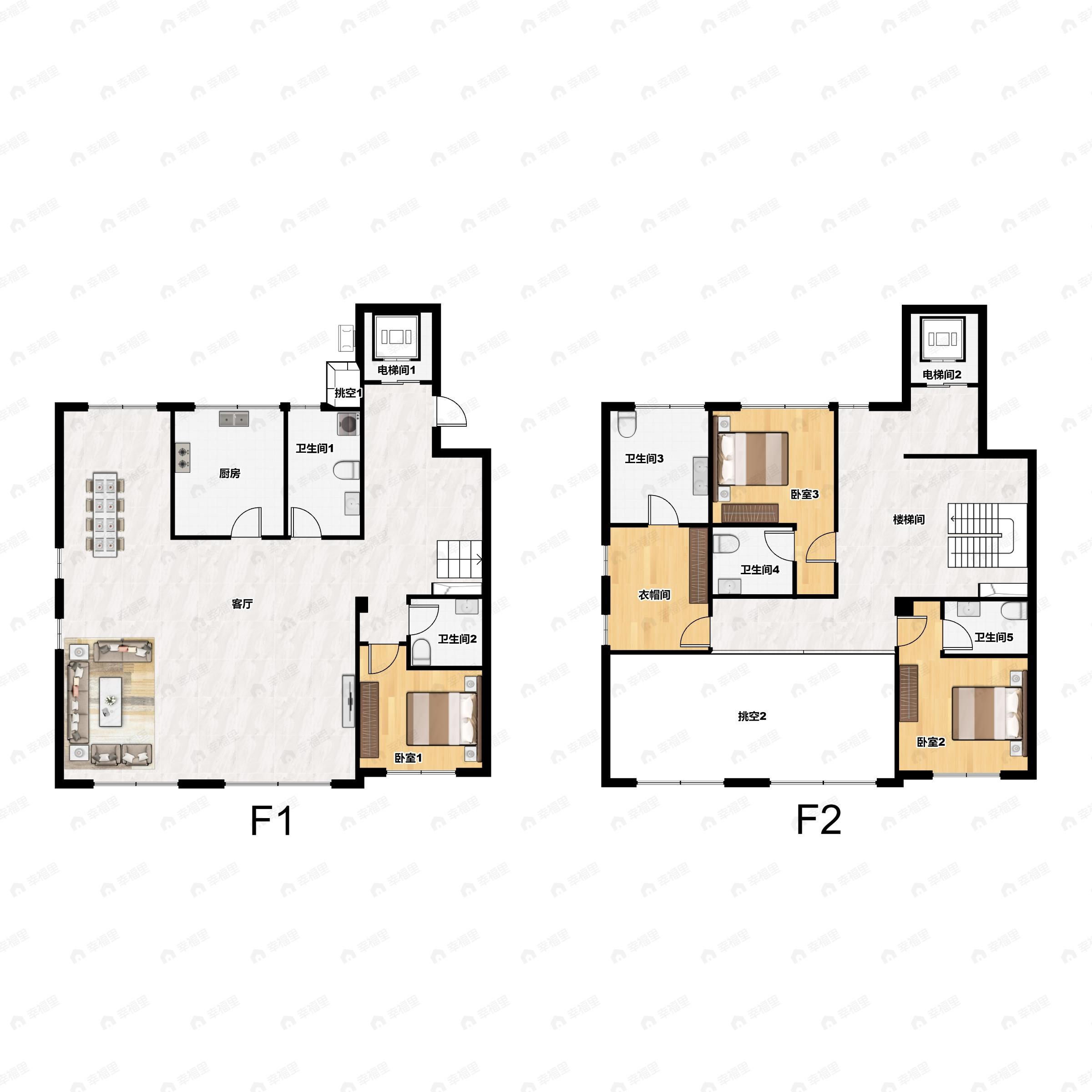 华发外滩荟4室2厅3卫户型图