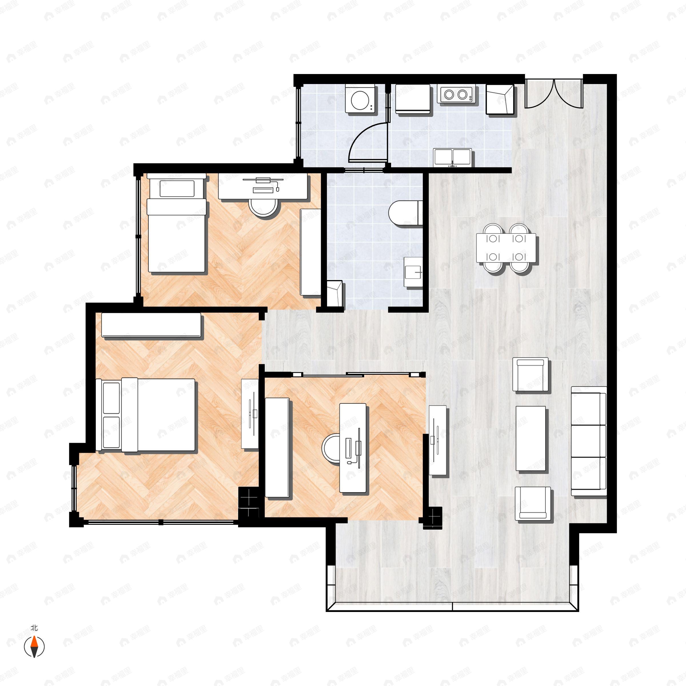 星岛星时区3室1厅1卫户型图