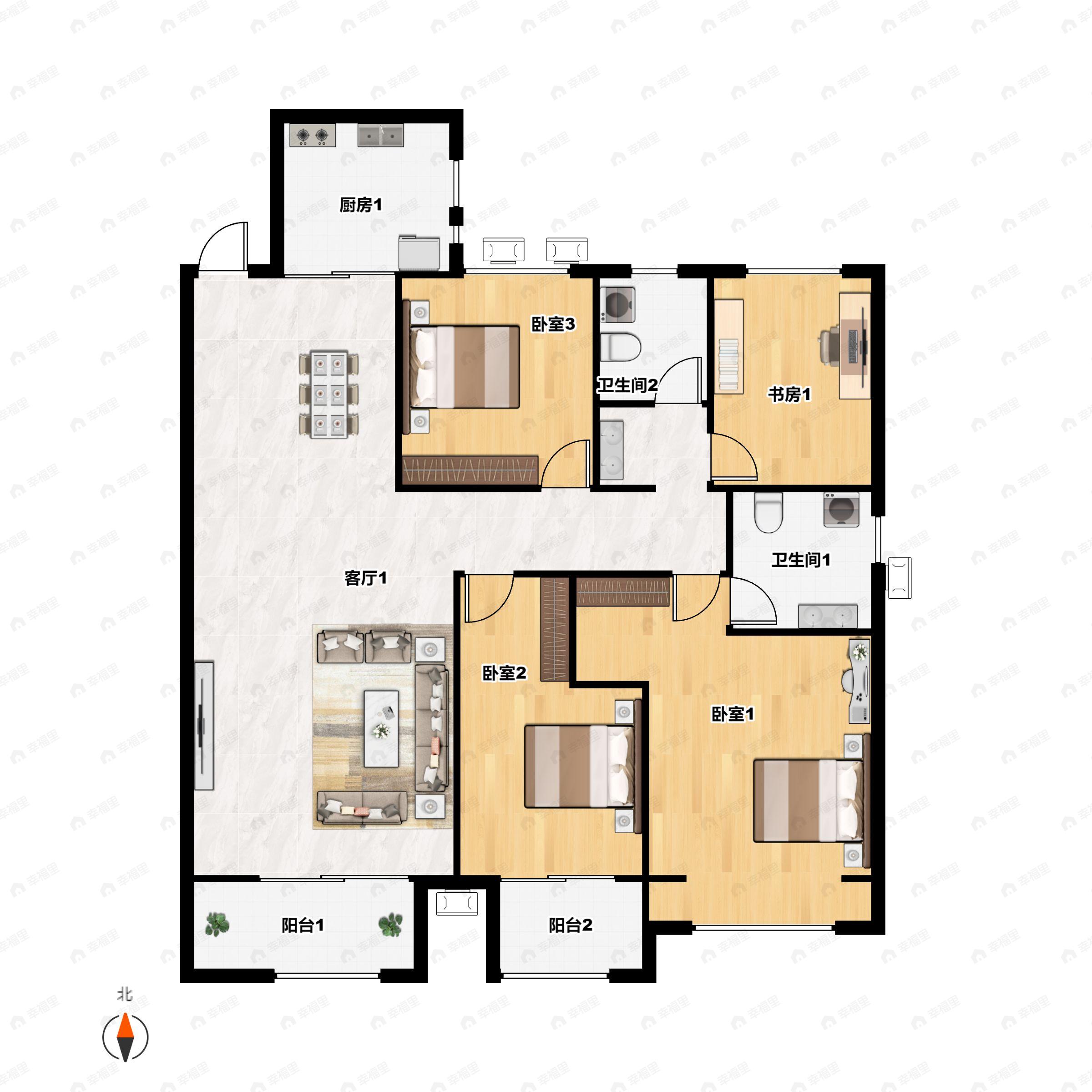 路劲九郡4室2厅2卫户型图