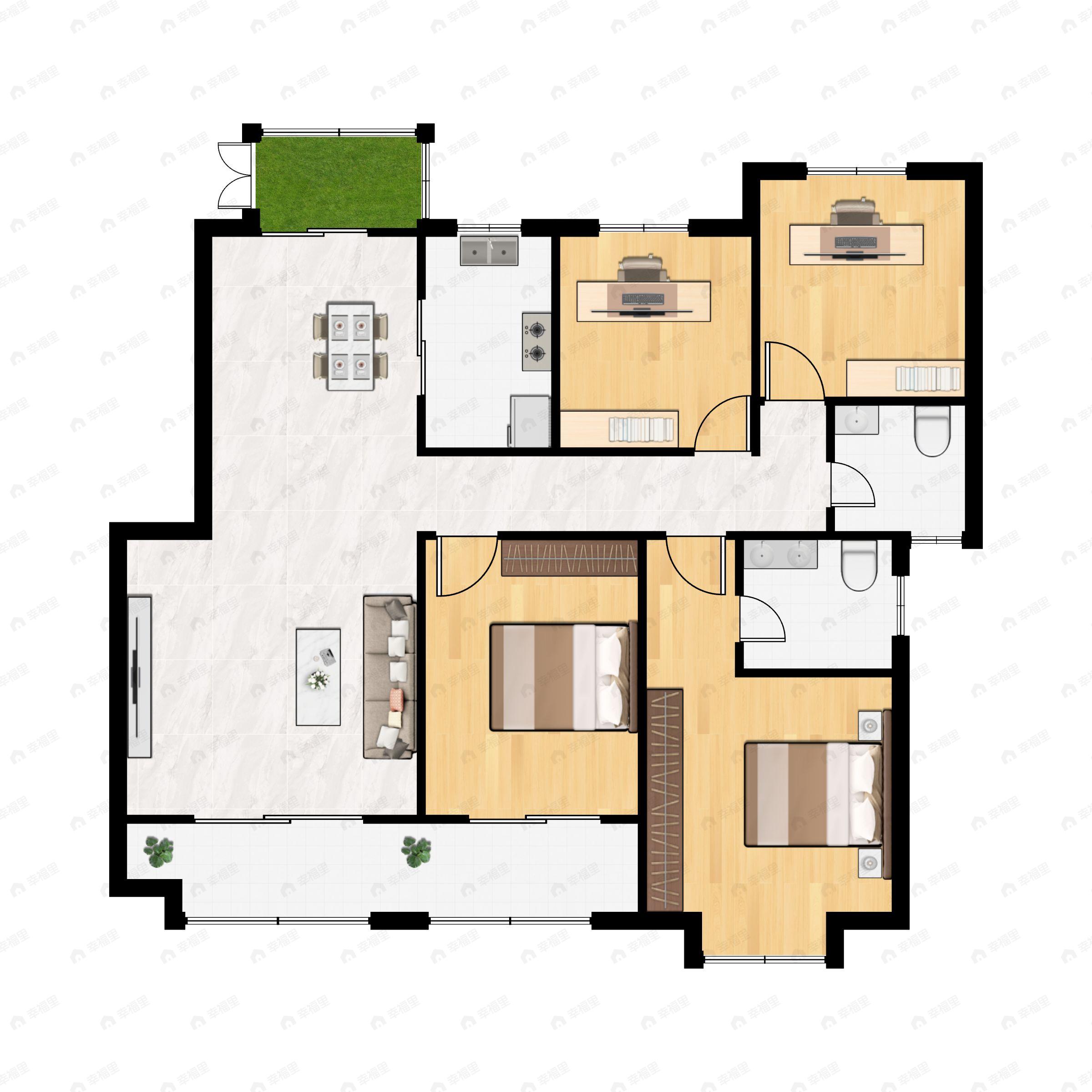 雁泊台4室2厅2卫户型图
