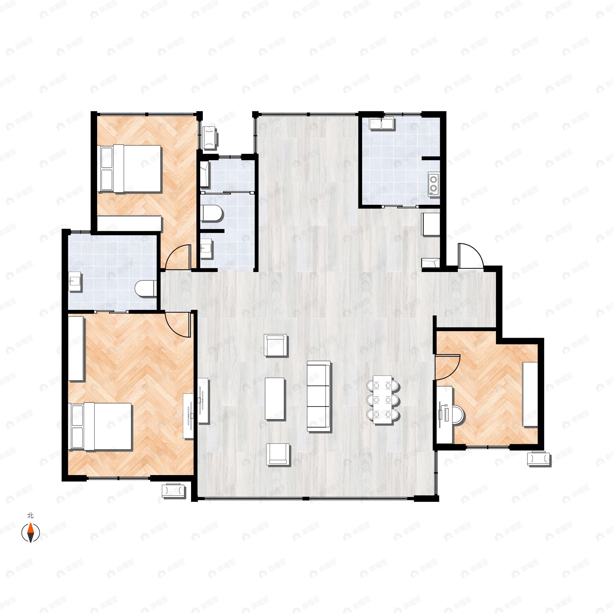 4室2厅2卫建面141平户型图
