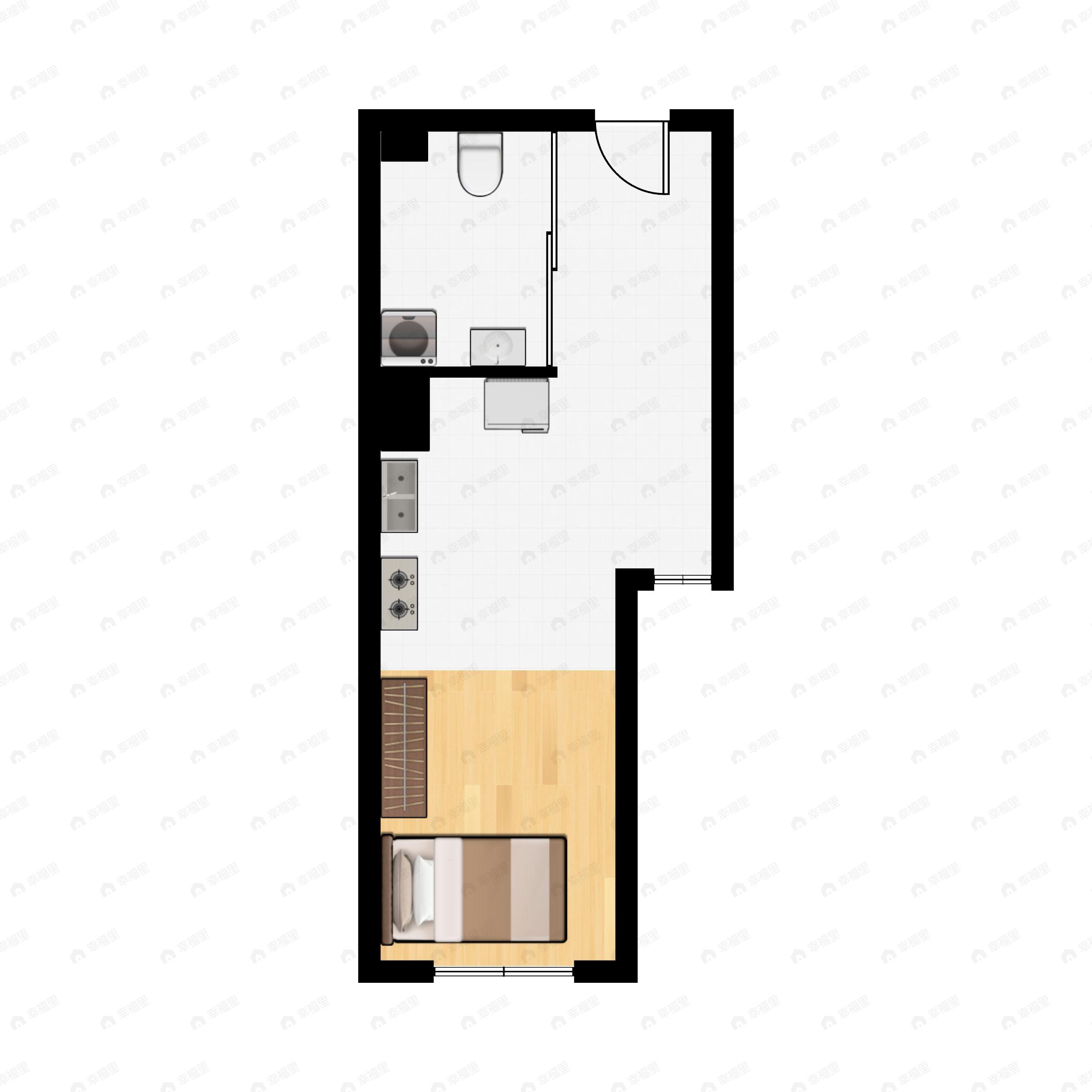 1室1厅1卫建面31平户型图
