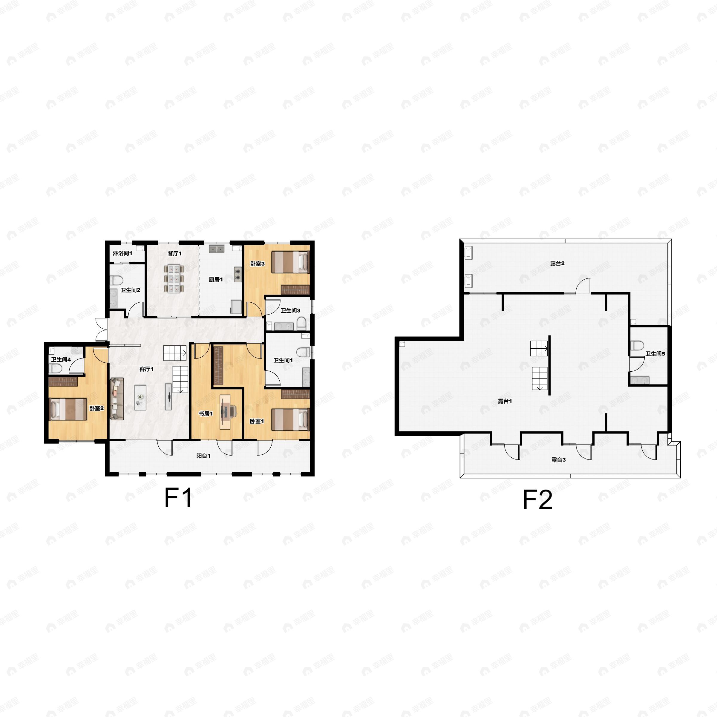 4室2厅5卫建面294平户型图