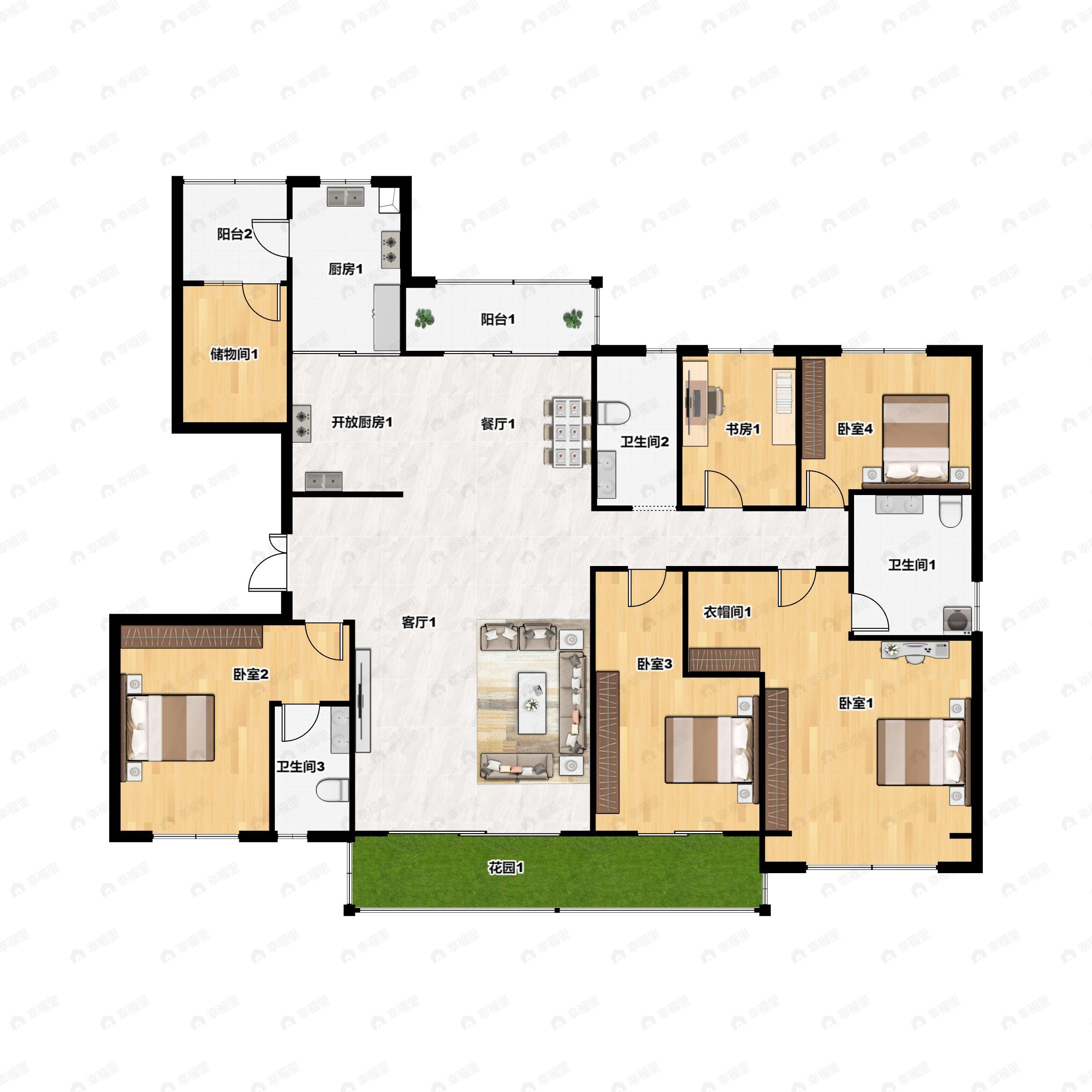 南召碧桂园5室2厅3卫户型图
