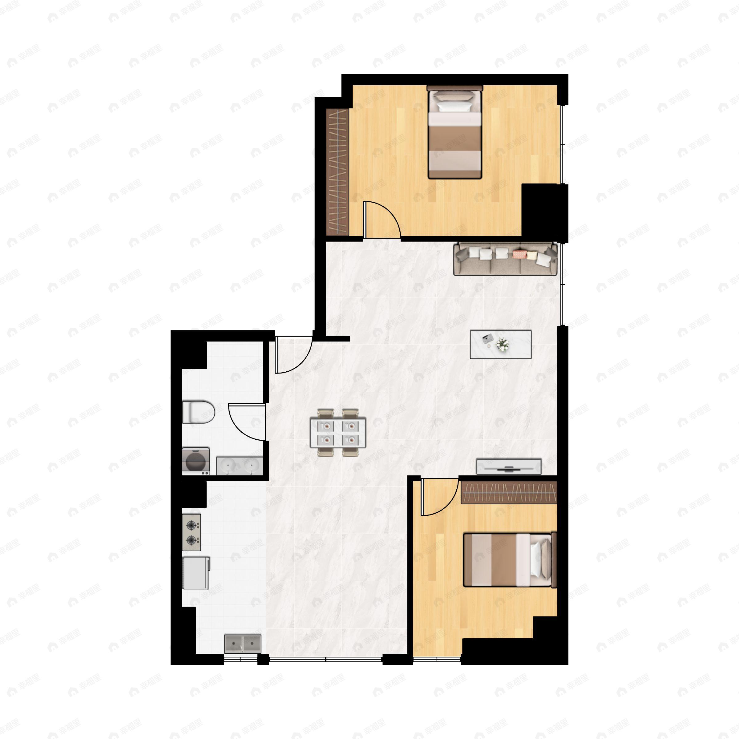 赛格中京坊2室2厅1卫户型图